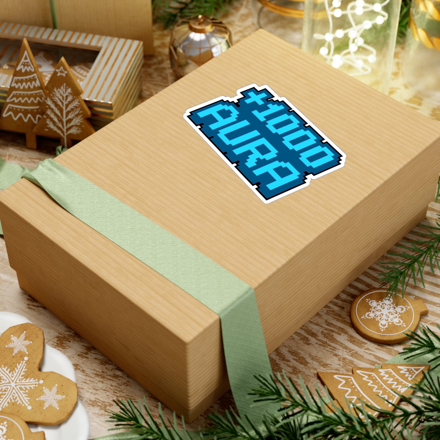 Pixel Sticker "1000 Aura" Retro Gaming Decals – Vinyl Waterproof Upgrade for Laptop, Water Bottle, Durable & Easy to Apply