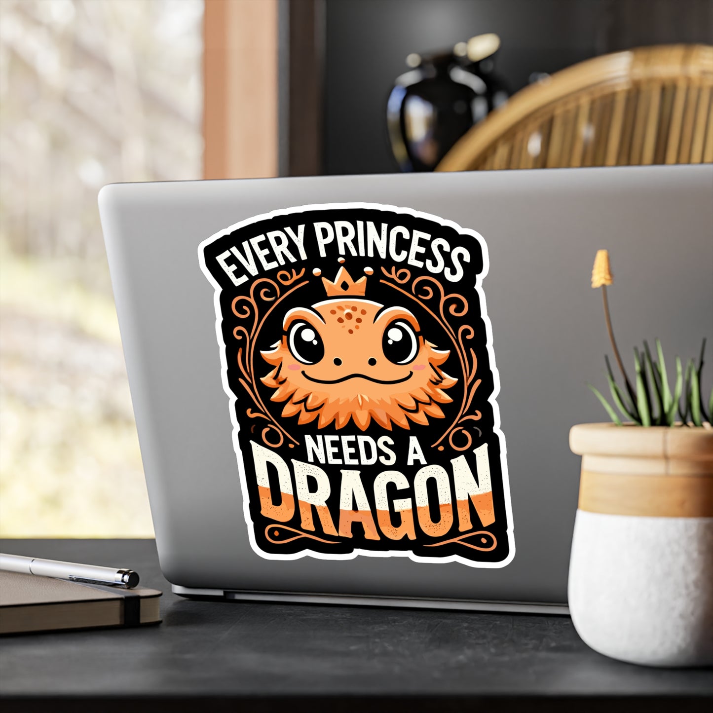 Every Princess Needs A Dragon - Lizards Sticker for Laptop Sticker. Water Bottle Sticker, Vinyl Beardies Decal - Lizards Gift