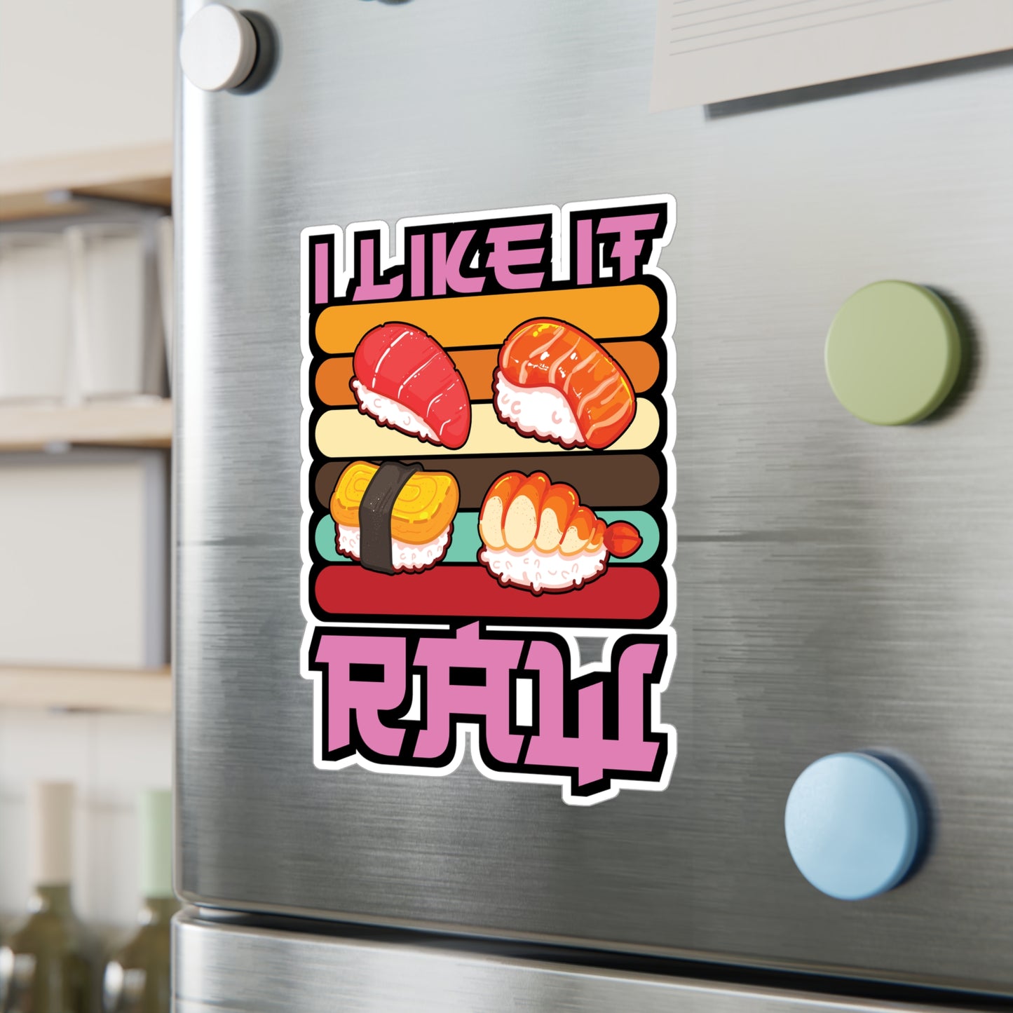 I Like It Raw - Japan Sticker for Car Window Laptop Sticker. Water Bottle Sticker, Vinyl Japanese Decal, Gift idea Sticker - Japan Gift