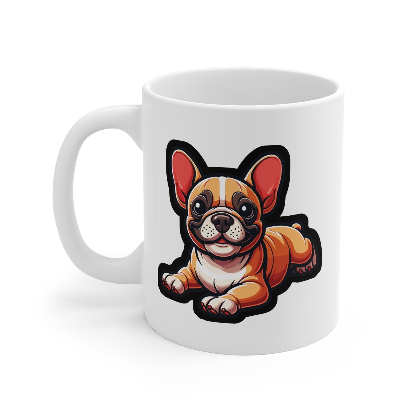 French Bulldog - French Mug for Coffee 11oz. French Cup, White ceramic, Bulldog Mug, Frenchie Tea Cup - French Gift