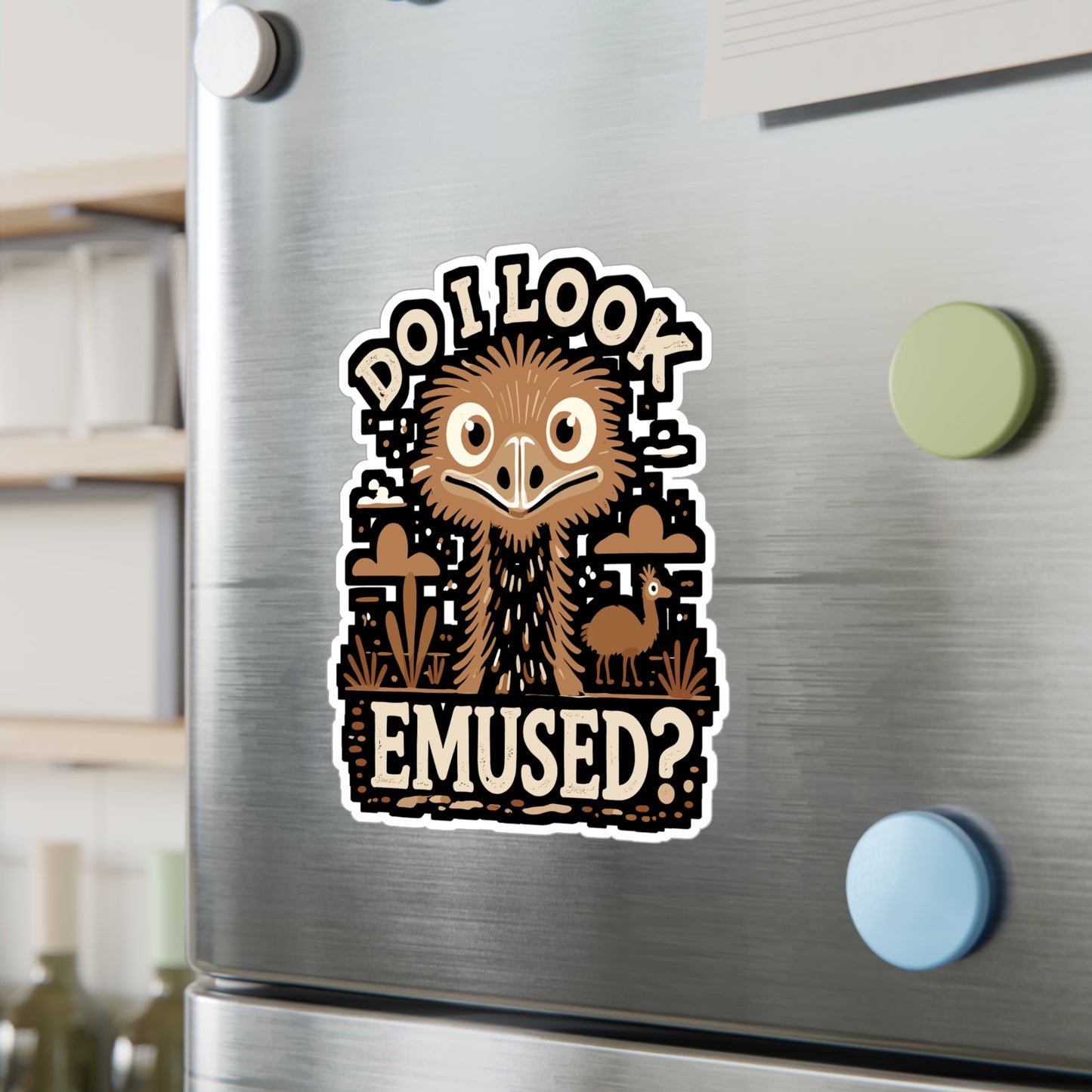 Do I Look Emused? - Emu Sticker for Car Window Laptop Sticker. Water Bottle Sticker, Vinyl Quirky animal Decal, Bird Sticker - Emu Gift