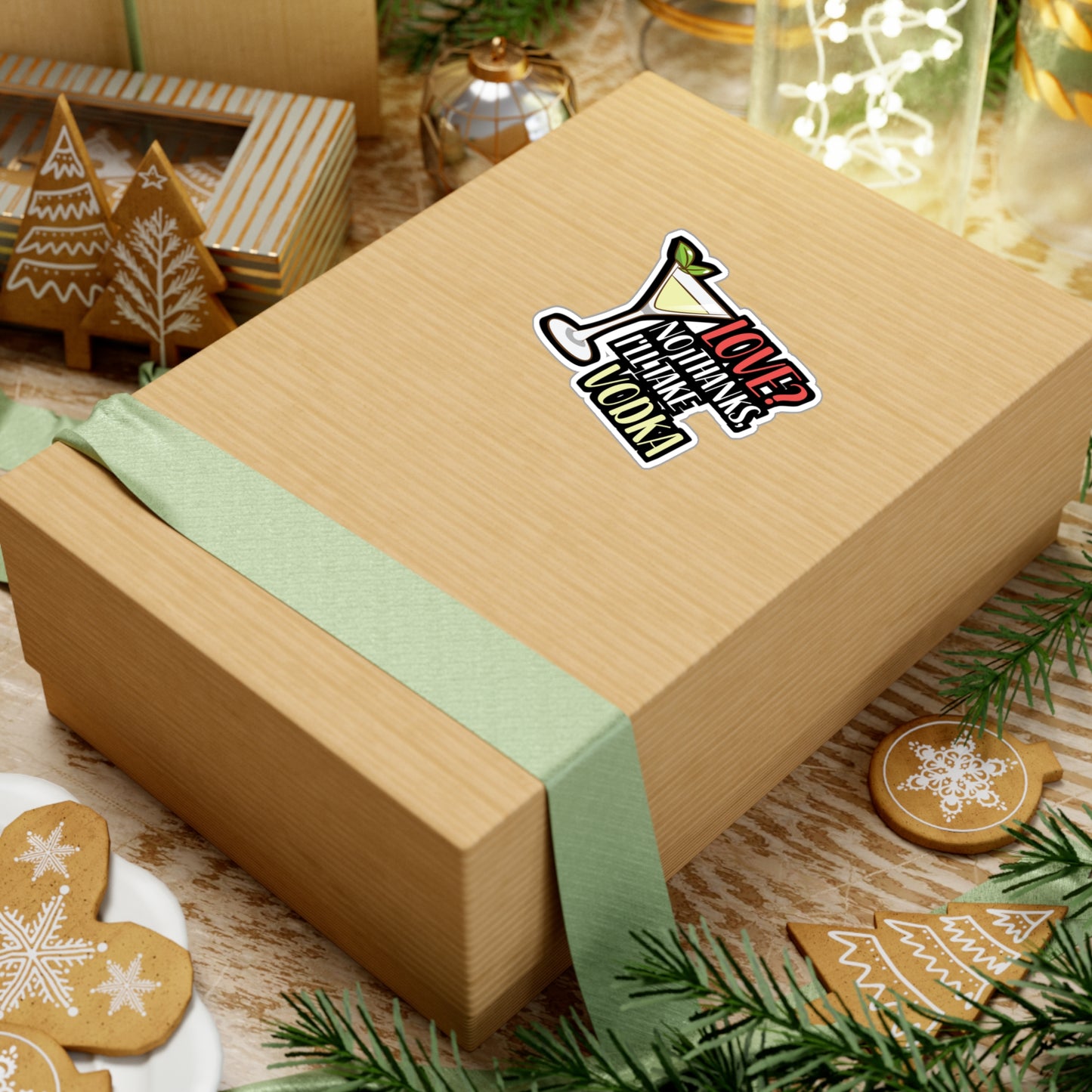 Love No Thanks I'll Take Vodka - Barkeeper Sticker for Wall, Laptop, Window, Truck, Car Barkeeper Gift Vinyl Bartender Decal Sticker