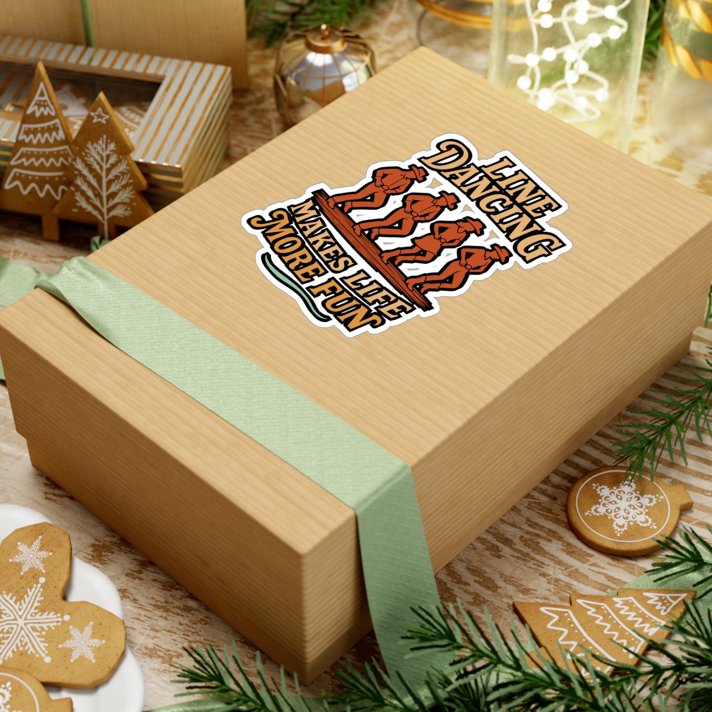 Line Dancing Makes Life More Fun – Line Dance Sticker for Laptop, Water Bottle, Vinyl Dancer Decal | Dance Gift