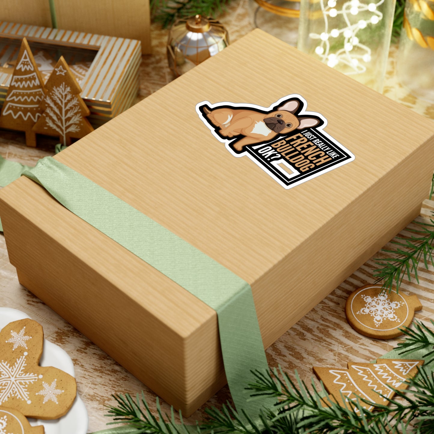 I Really Like French Bulldog - Love Sticker for Laptop Sticker. Water Bottle Sticker, Vinyl Small Decal - Love Gift