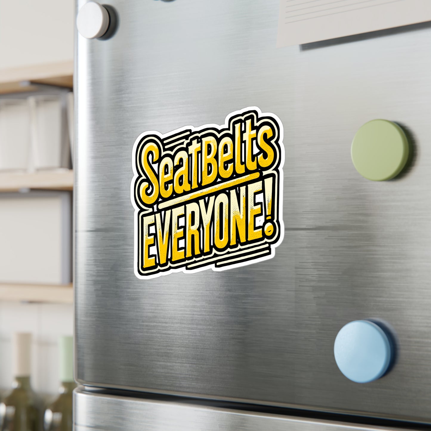 Seatbelts Every One – Schoolbus Sticker for Laptop or Water Bottle | Vinyl Driver Decal | Schoolbus Gift for Bus Drivers