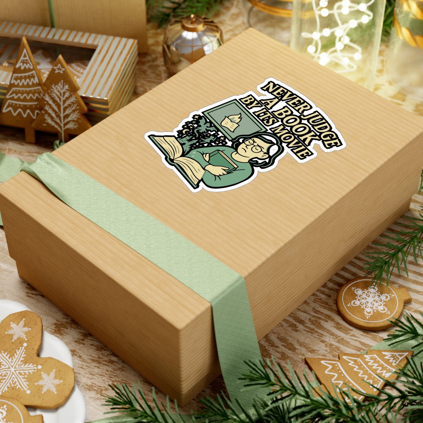 Reading Sticker – Never Judge a Book by Its Movie Vinyl Decals for Laptop, Water Bottle, Books, Literature Lovers, Waterproof Literary Accessory