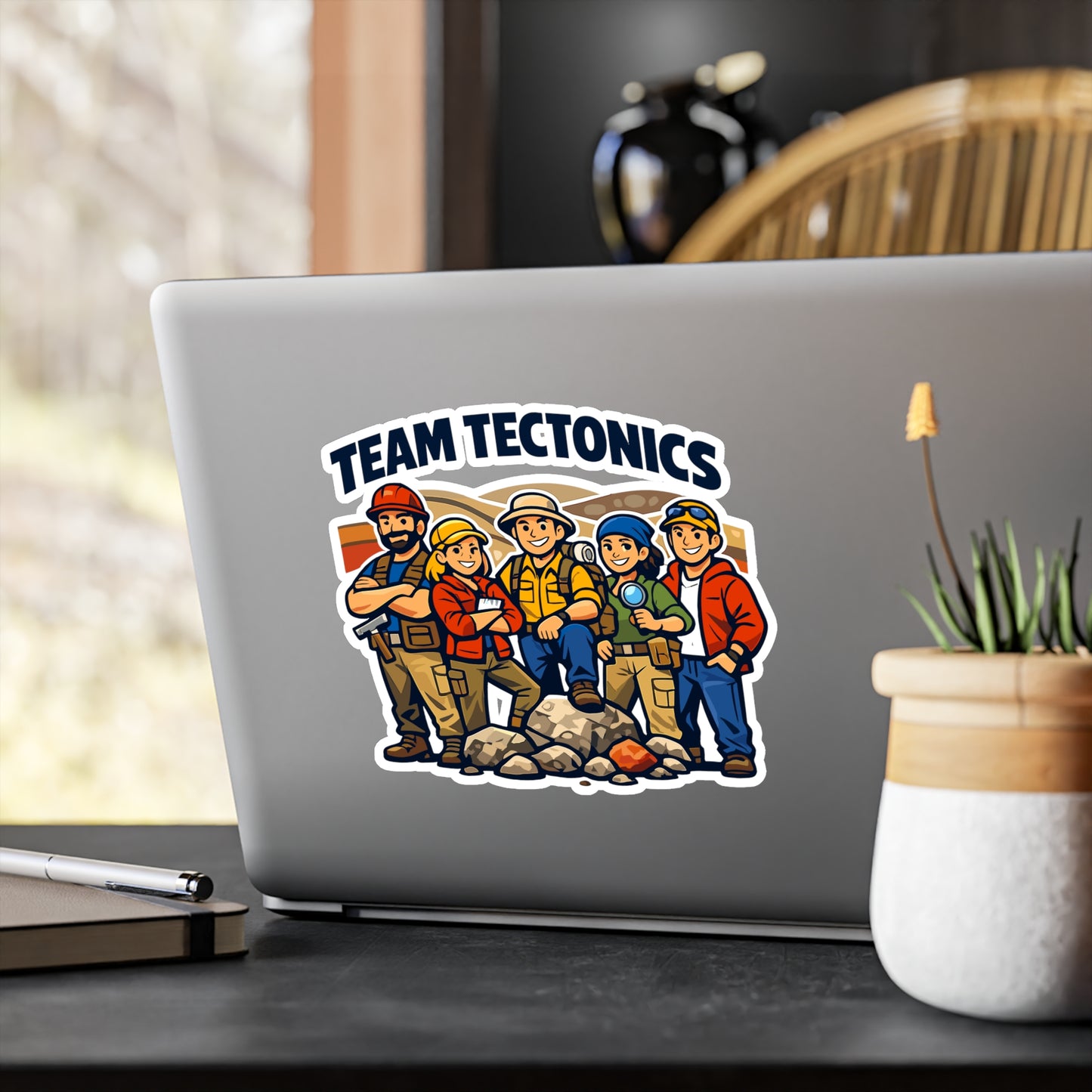 Geologie Sticker Team Tectonics – Geology Rocks & Minerals Design, Waterproof Vinyl Decals for Laptop, Water Bottle