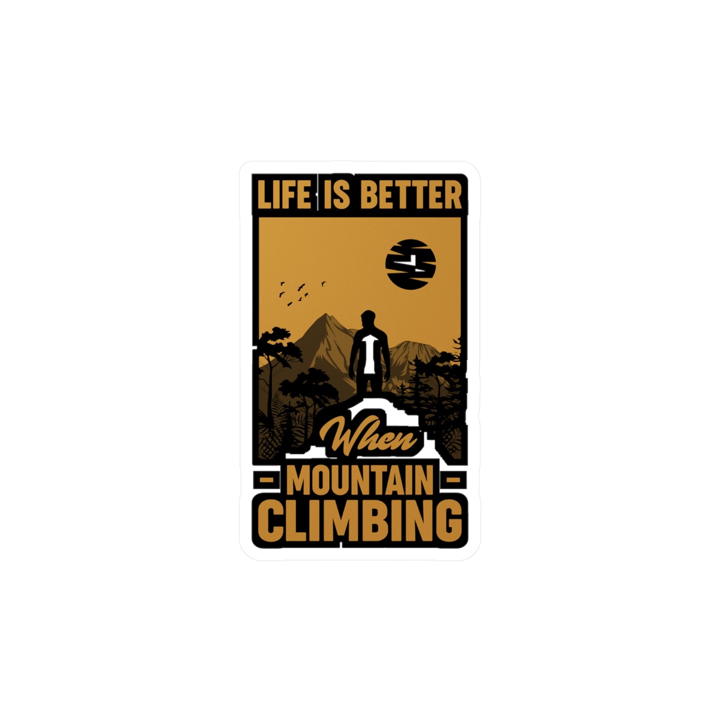 Rock Climbing Mountain Climber Bouldering  - Climbing Sticker for Laptop Sticker. Water Bottle Sticker, Vinyl Climber Decal - Climbing Gift