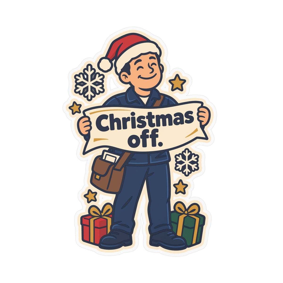 Postal Worker Sticker, Christmas Off Mailbox Decals for Laptop and Water Bottle, Waterproof Vinyl Rural Carrier Gift
