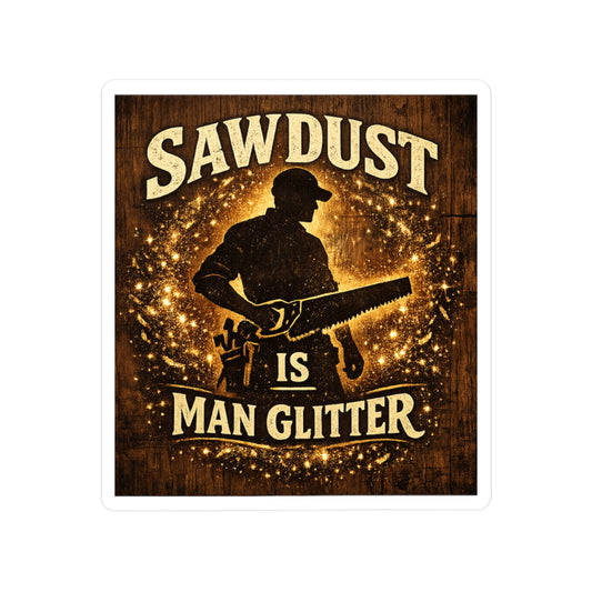 Carpenter Sticker Sawdust is Man Glitter Funny Woodworker Woodworking Vinyl Waterproof Decals for Laptop Water Bottle