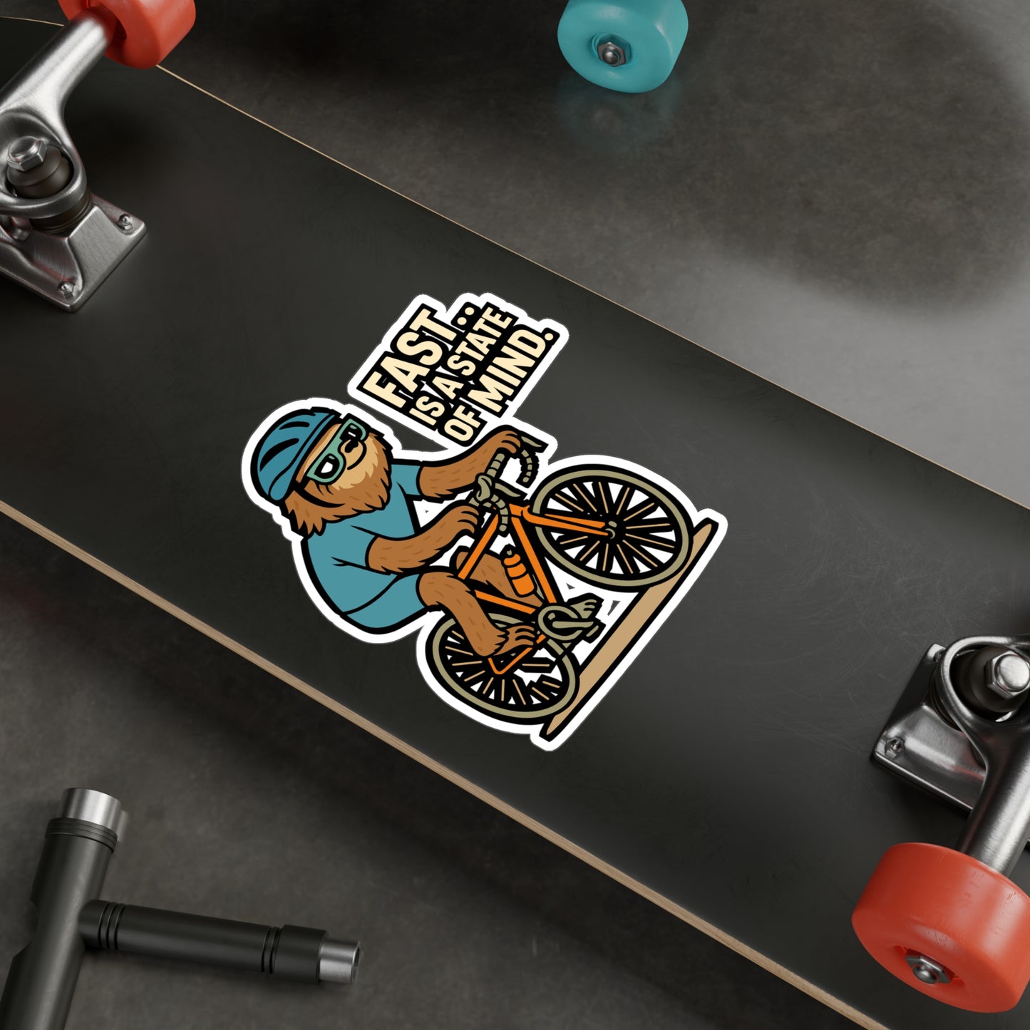 Fast… is a state of mind - Cycling Sticker for Laptop, Water Bottle, Biker Gift for Men & Women, Inspirational Cyclist Decal