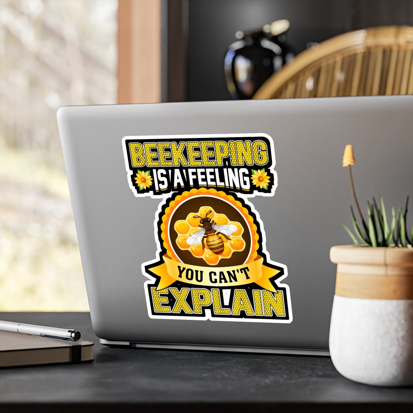 Beekeeping is a feeling you can't explain - Beekeeping Sticker for Laptop Sticker. Water Bottle Sticker, Vinyl Brood Decal - Beekeeping Gift