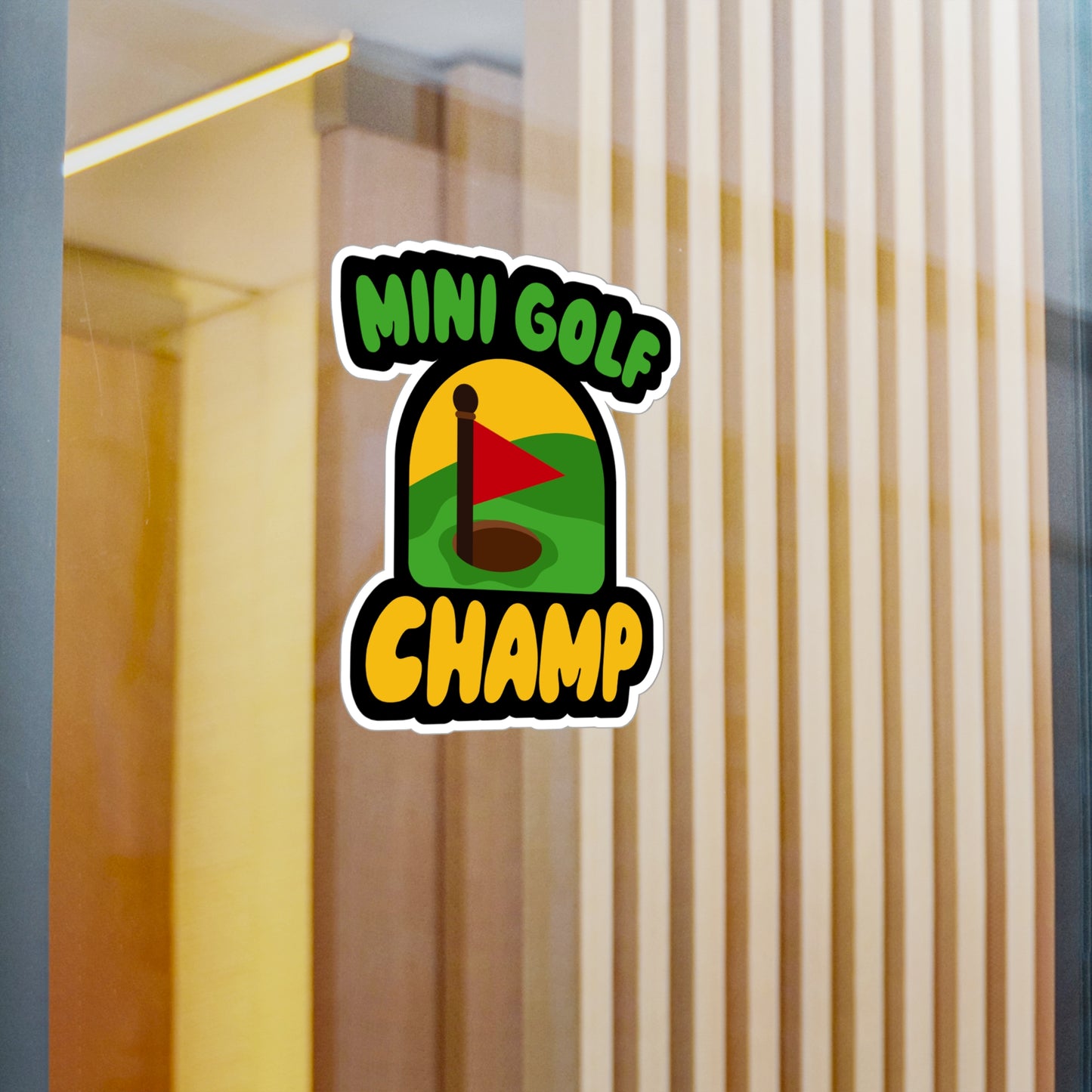 Mini Golf Champ - Golf Sticker for Wall, Laptop, Window, Truck, Car Golf Gift Vinyl Golfing Decal Sticker
