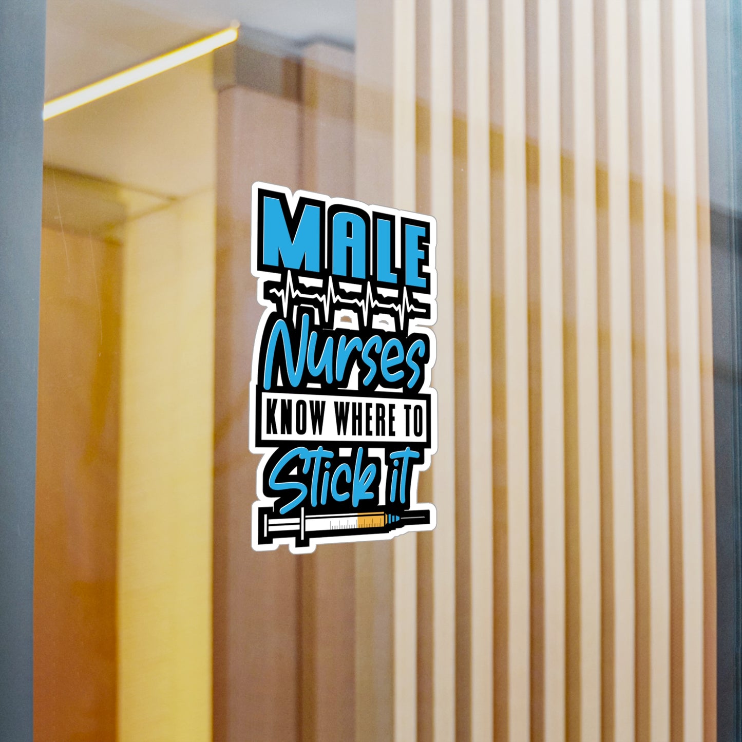 Know Where To Stick It Male Nurse | Bearded Sticker | Nurse Decals | Murse Laptop Sticker | Bearded Gift | Nurse Gift