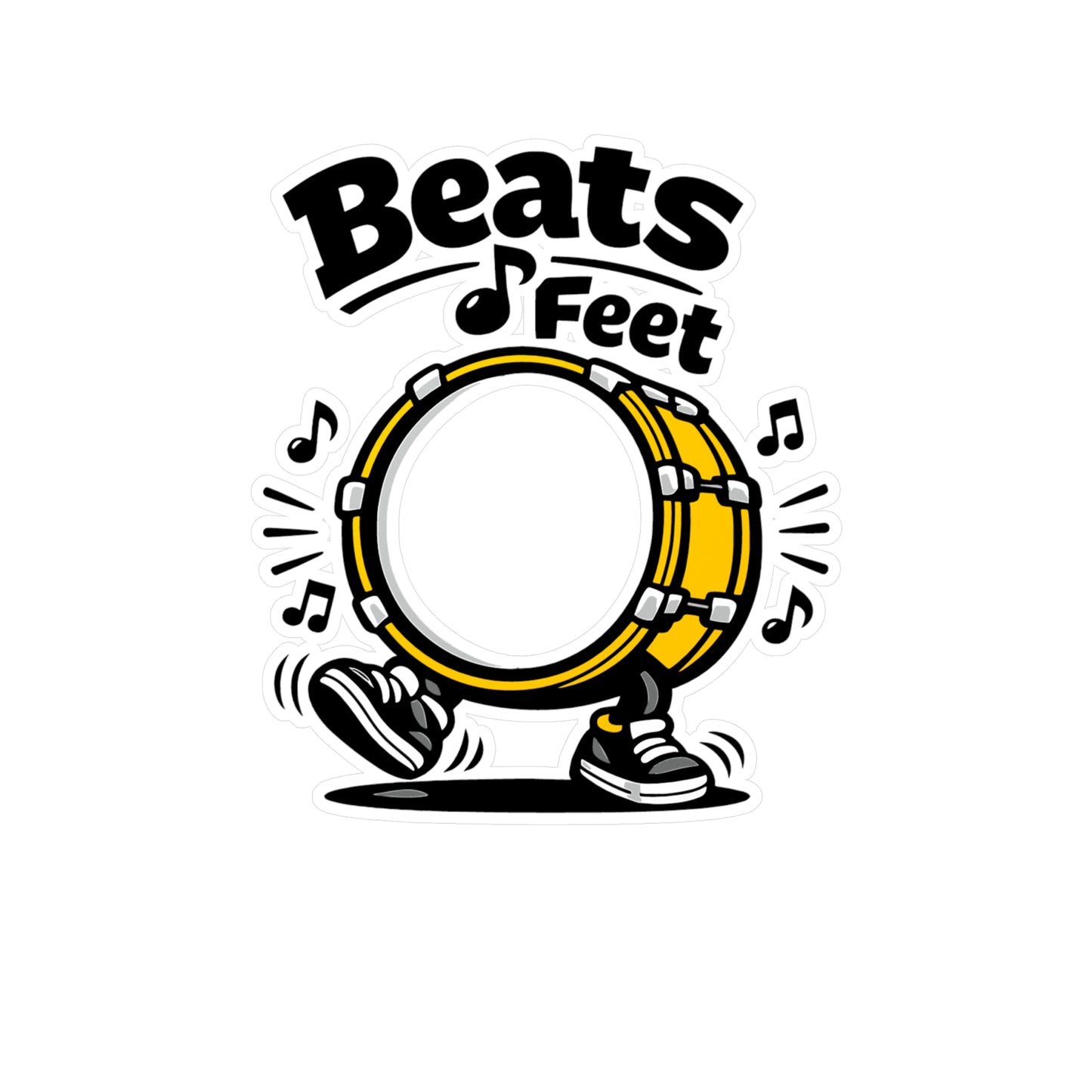 Marching Band Sticker "Beats & Feet" Waterproof Vinyl Sticker Decals for Laptop Water Bottle, Drummer Band Director Mellophone Gift