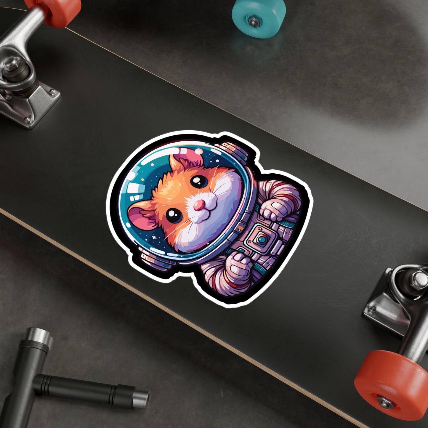 Hamster Astronaut - Hamster Sticker for Car Window Laptop Sticker. Water Bottle Sticker, Vinyl Space Decal, Helmet Sticker - Hamster Gift