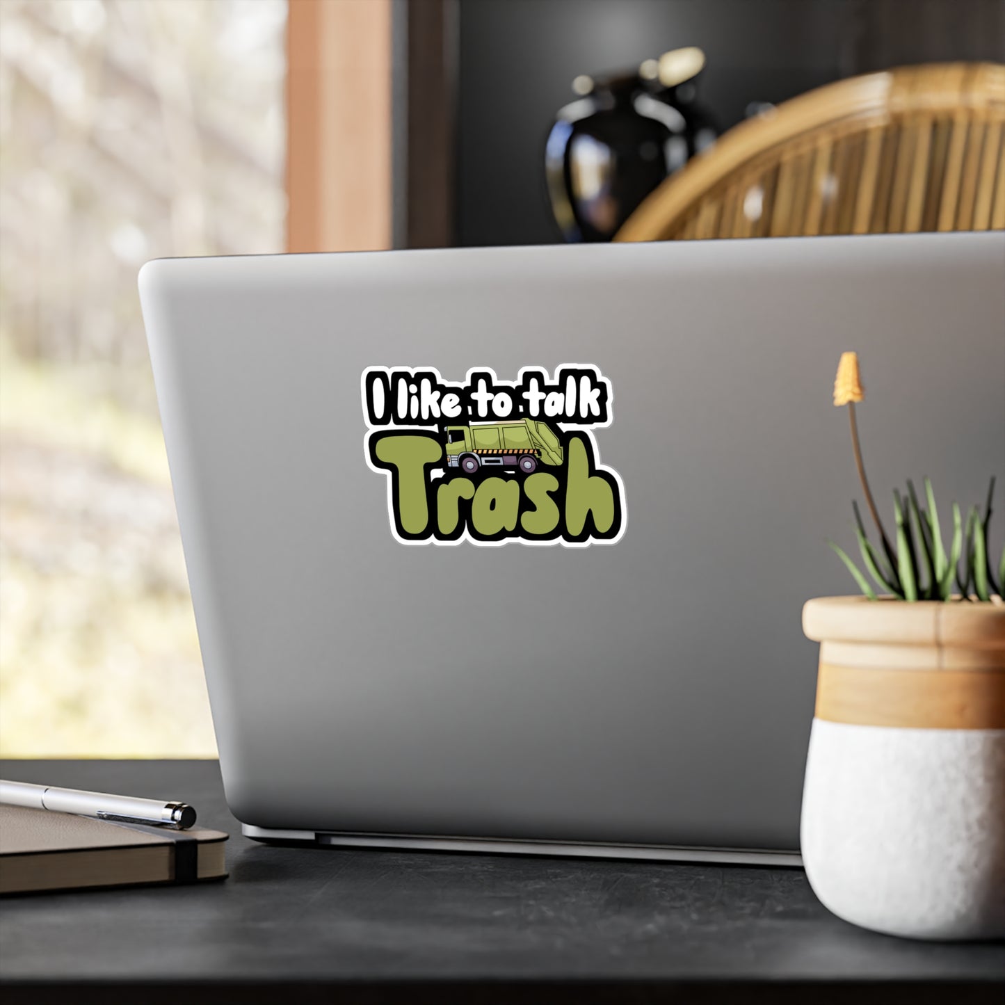 I like to talk trash - Garbage Sticker for Wall, Laptop, Window, Truck, Car Garbage Gift Vinyl Truck Decal Sticker