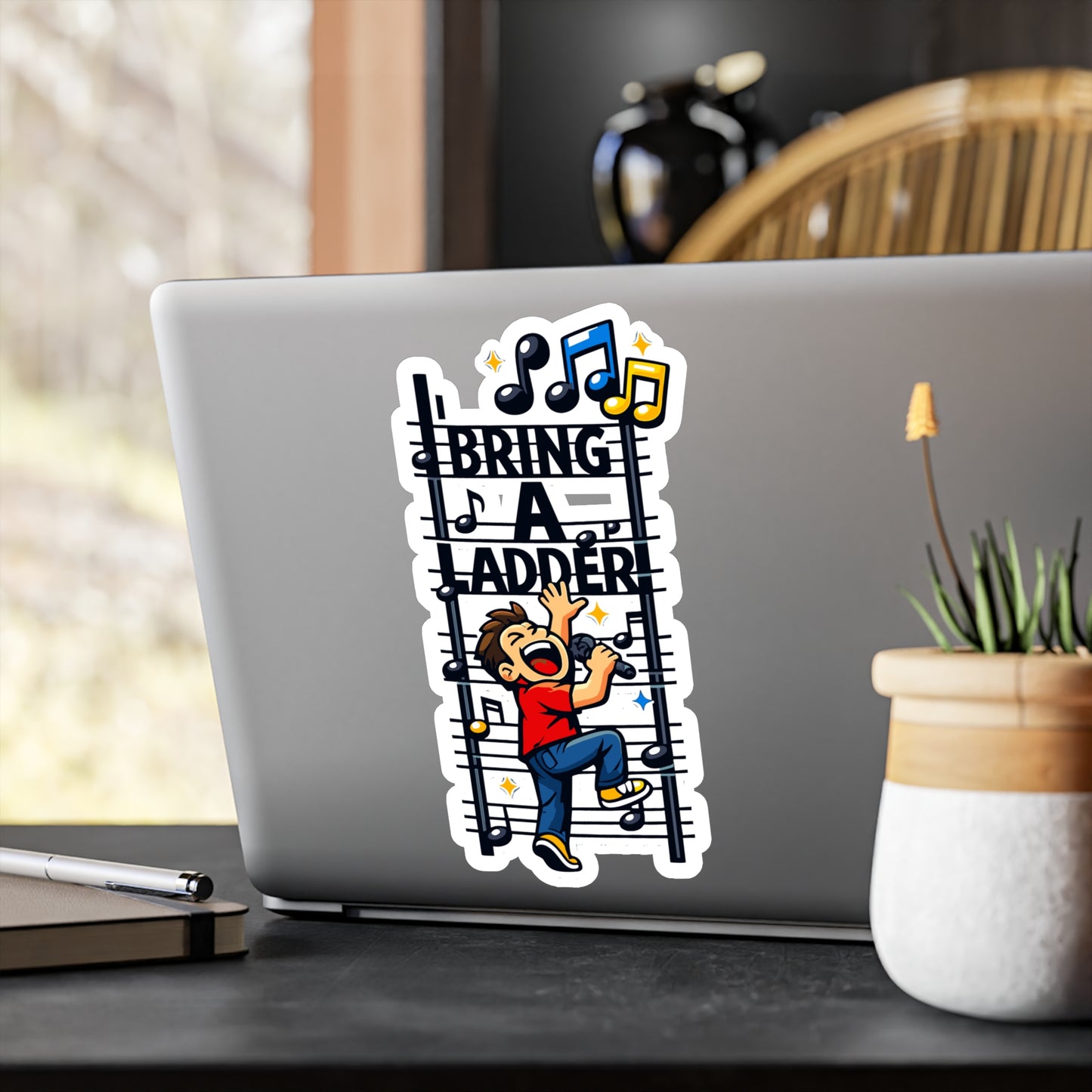 Karaoke Sticker Bring a ladder Funny Music Beer Booze Vinyl Waterproof Decals for Laptop Water Bottle