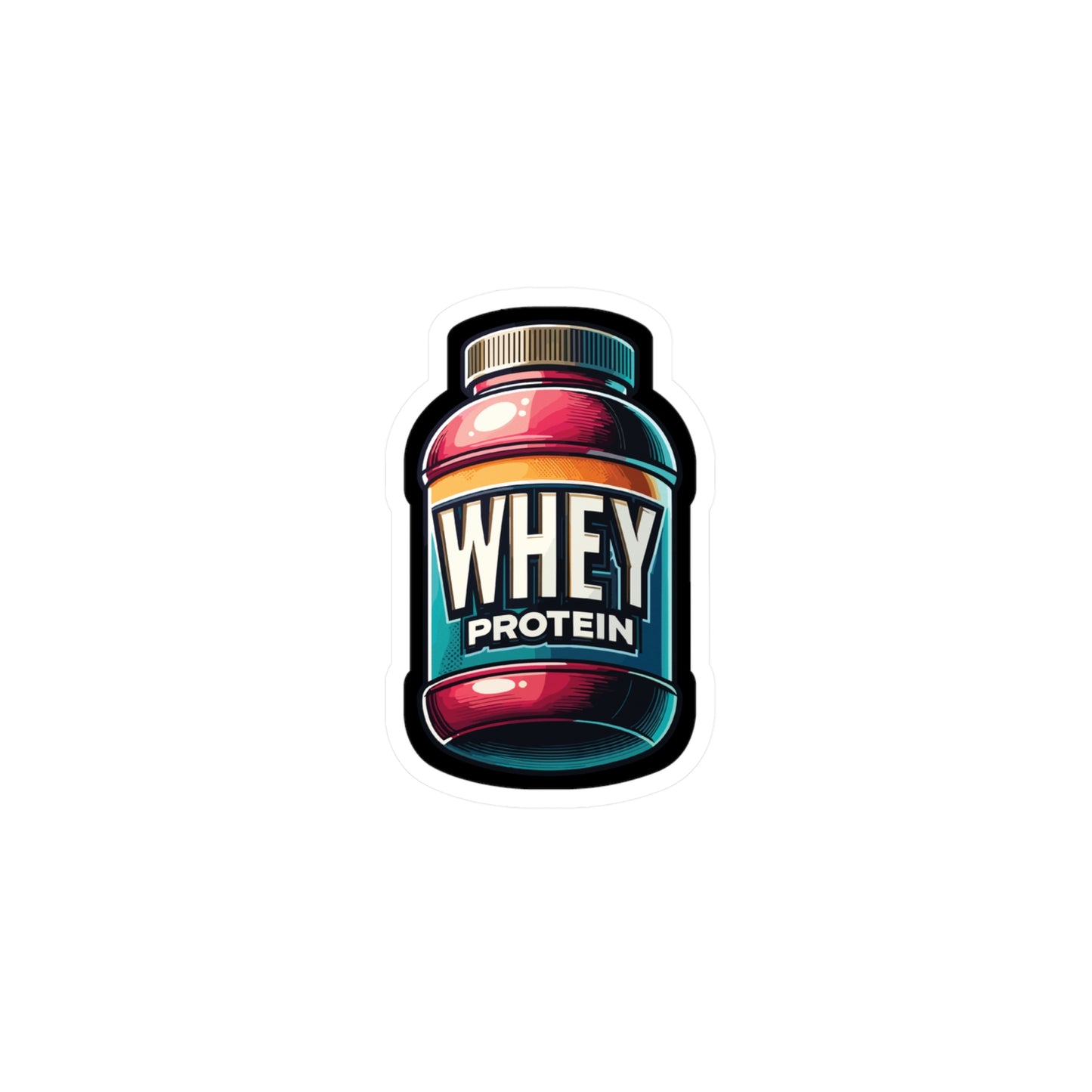 Whey Protein Muscle - Workout Sticker for Car Window Laptop Sticker. Water Bottle Sticker, Vinyl Protein Decal, Whey Sticker - Workout Gift