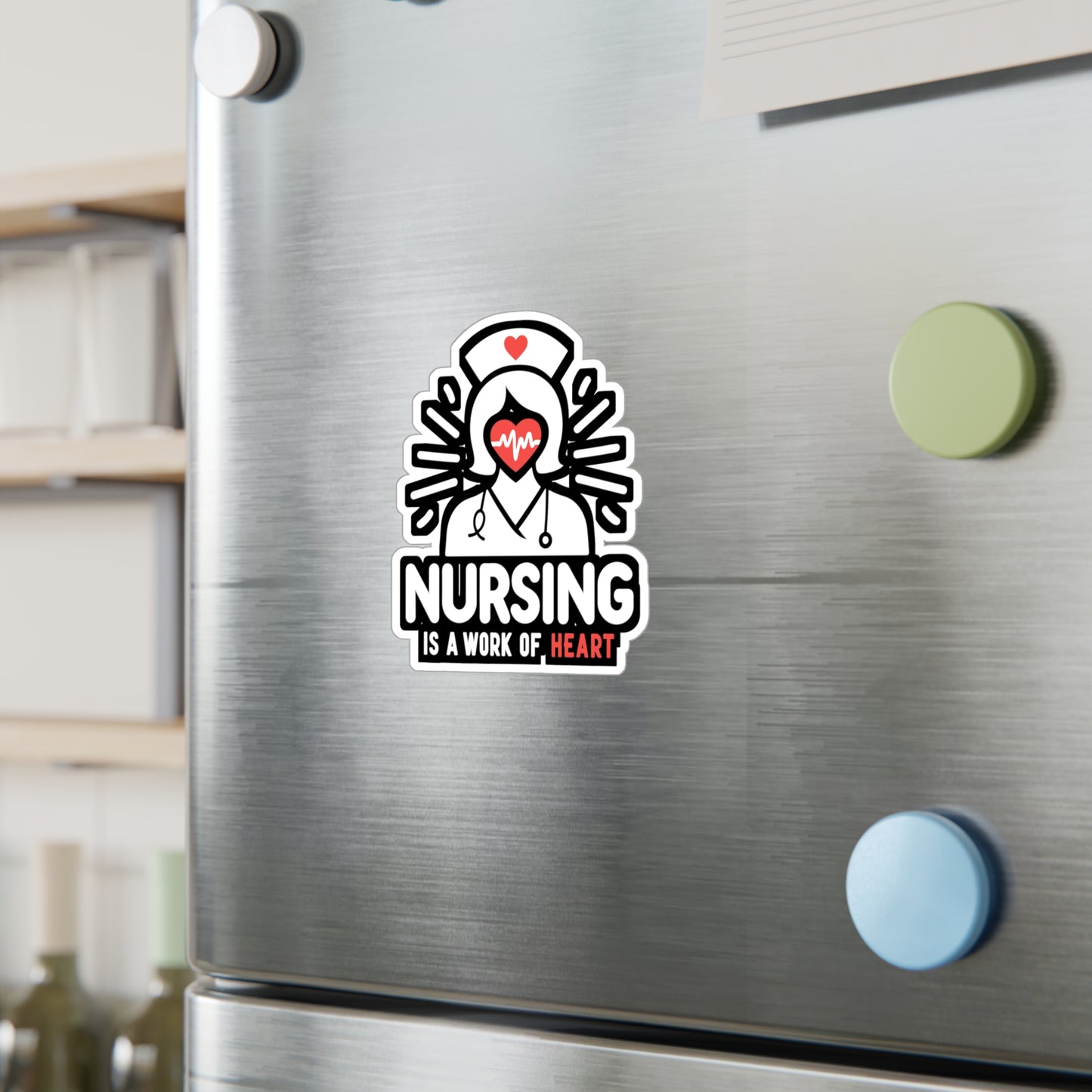 Nursing is a work of heart  - Nurse Sticker for Window Laptop Sticker. Water Bottle Sticker, Vinyl Nursing-student Decal - Nurse Gift