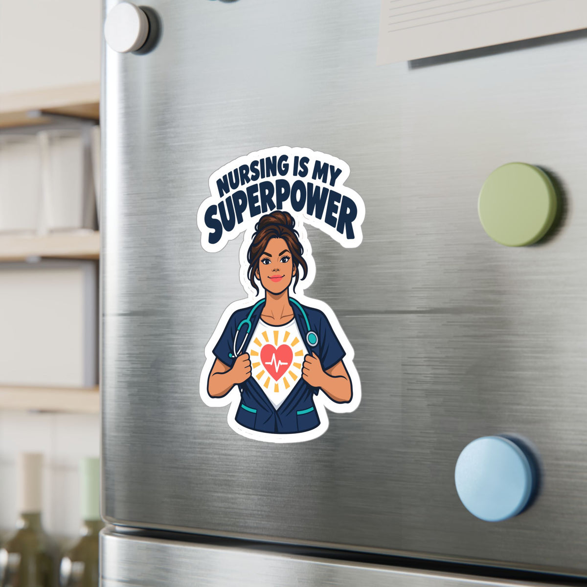 Nurse Sticker – Nursing Is My Superpower Decals for Laptop, Water Bottle, Waterproof Vinyl Gift for Nursing Student