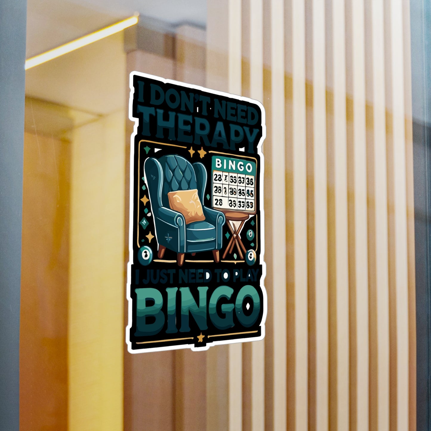 I Don't Need Therapy I Just Need To Play Bingo - Bingo Sticker for Laptop Sticker. Water Bottle Sticker, Vinyl Caller Decal - Bingo Gift