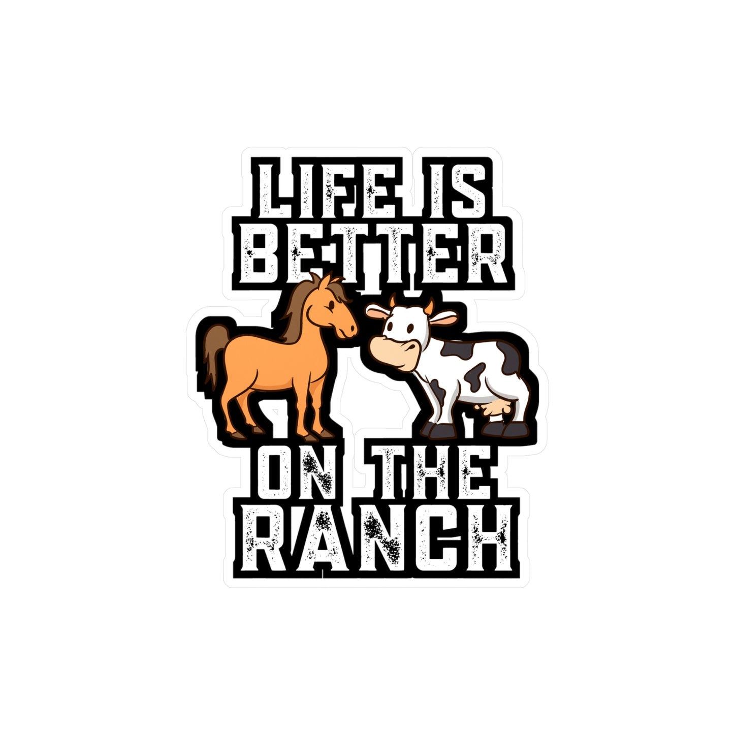 Life On The Ranch - Agriculture Sticker for Laptop Sticker. Water Bottle Sticker, Vinyl Farmer Decal - Agriculture Gift