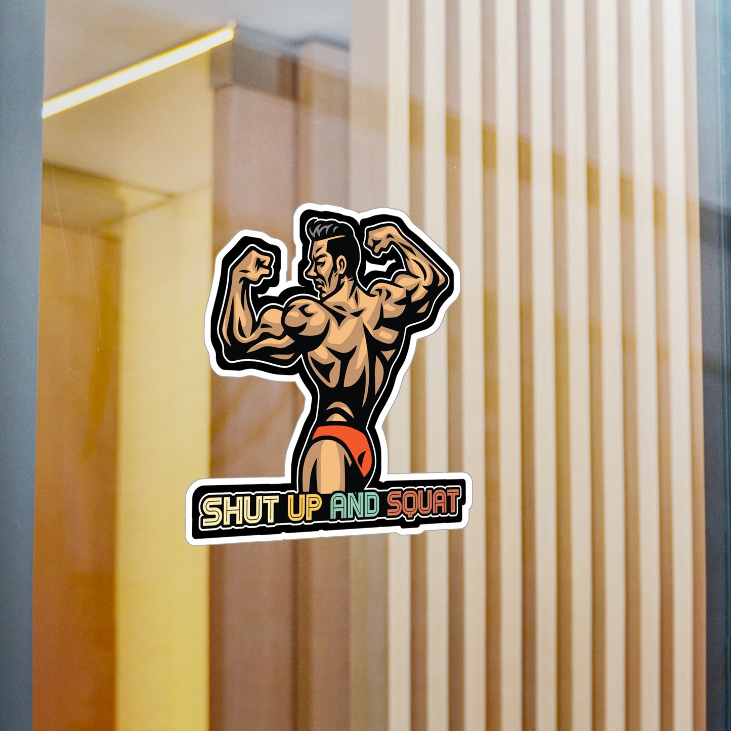 Shut up and squat - Workout Sticker for Car Window Laptop Sticker. Water Bottle Sticker, Vinyl Gym Decal, Fitness Sticker - Workout Gift