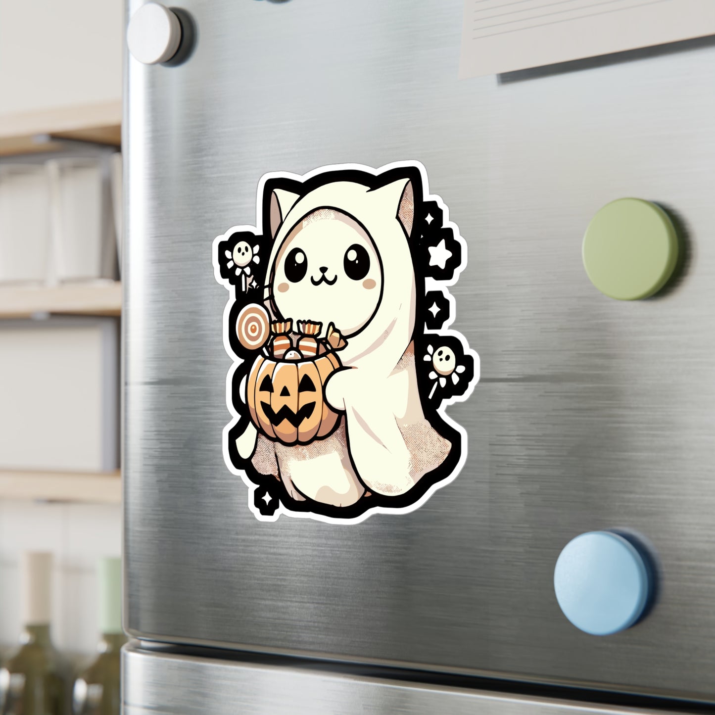 Ghost Halloween Costume Sweets - Halloween Sticker for Laptop Sticker. Water Bottle Sticker, Vinyl Ghost Decal - Halloween Gift