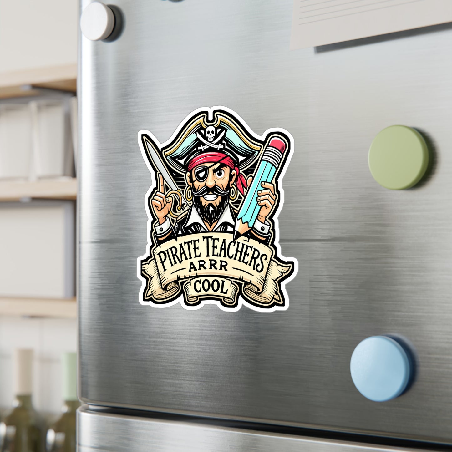 Pirate Teachers Arrr Cool – Vinyl Sticker for Laptop or Water Bottle | Funny Teacher Gift, Pirate Decor