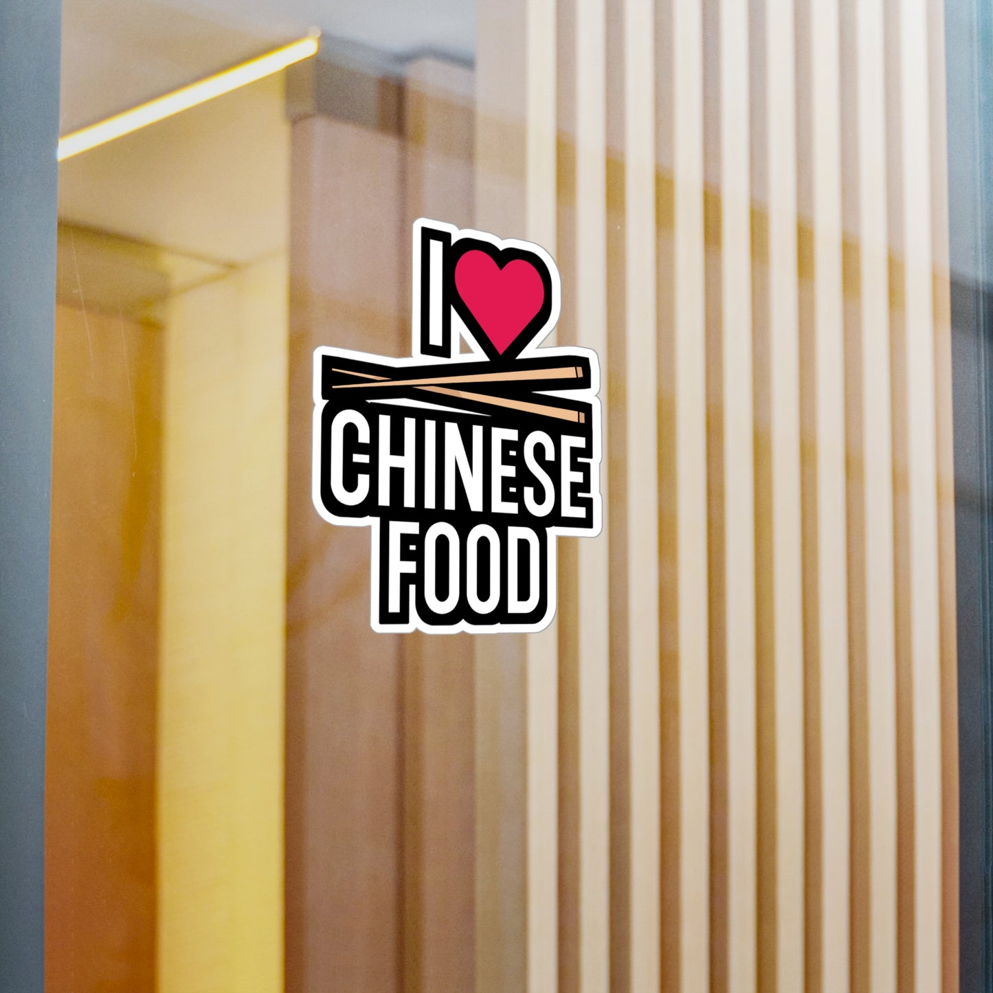 I Love Chinese Food - Japanese Sticker for Wall, Laptop, Window, Truck, Car Japanese Gift Vinyl Food Decal Sticker