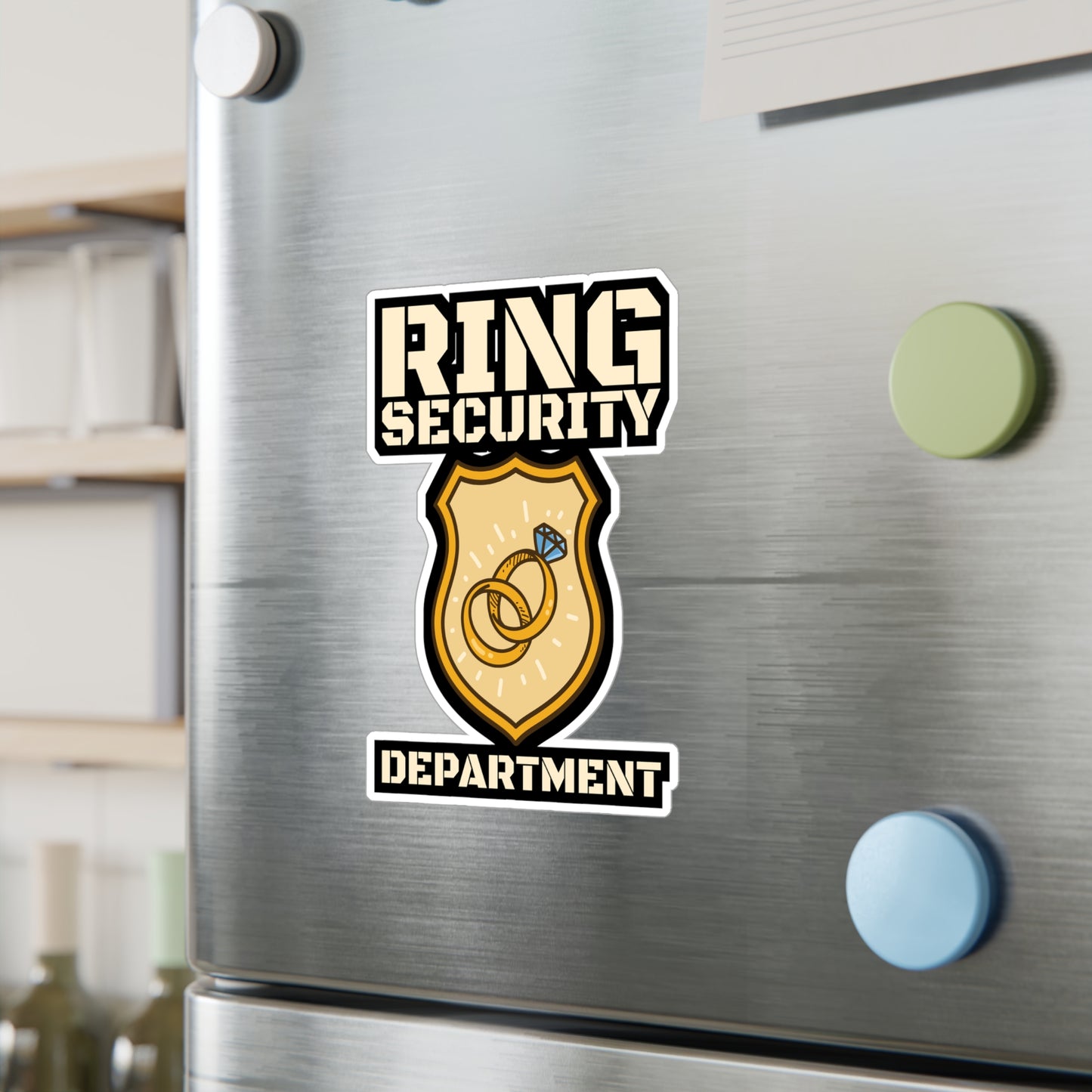 Ring Security Department - Ring-bearer Sticker for Laptop Sticker. Water Bottle Sticker, Vinyl Excavator Decal - Ring-bearer Gift