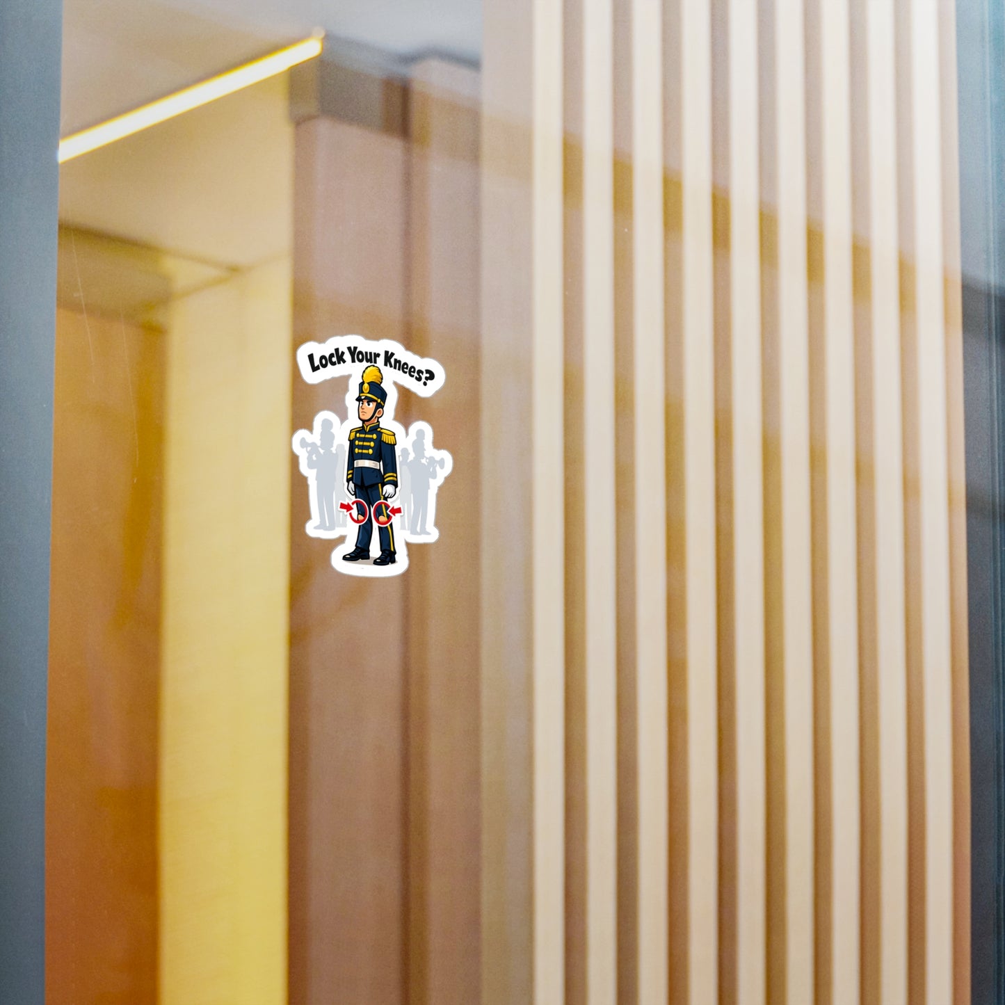 Marching Band Sticker Lock Your Knees? Funny Drummer Band Director Mellophone Vinyl Waterproof Sticker Decals for Laptop Water Bottle