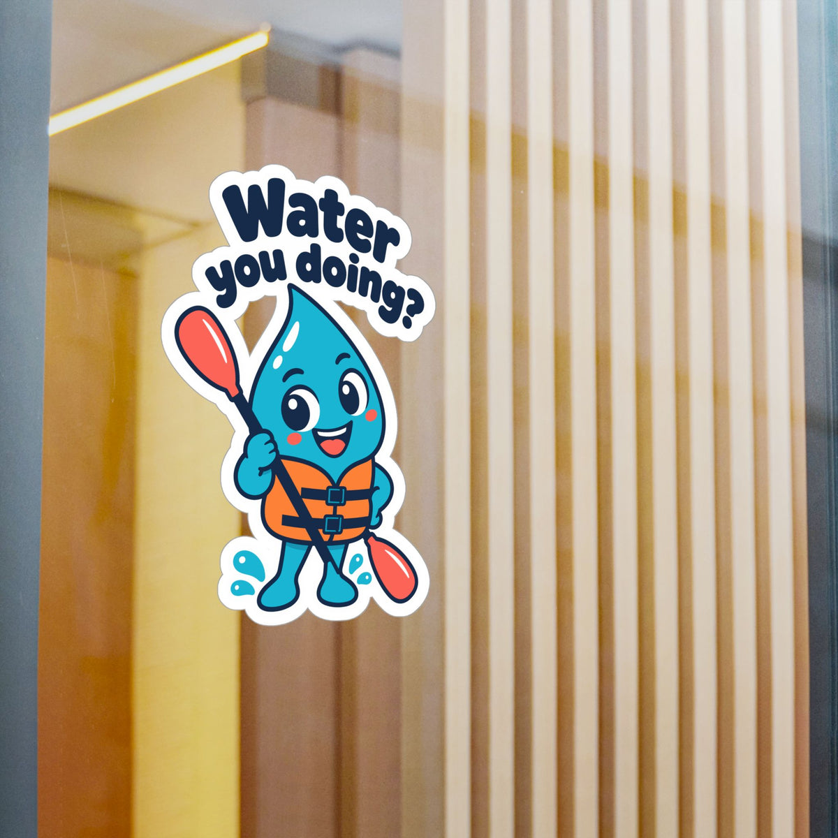 Kayak Sticker "Water you doing?" – Funny Kayaking and Rowing Decals for a Kayaker's Laptop or Water Bottle
