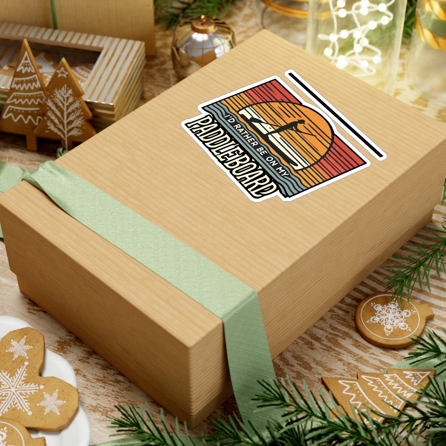 I'd Rather Be On My Paddle Board – Paddleboarding Vinyl Sticker for Laptop or Water Bottle | Surfer & Outdoor Gift