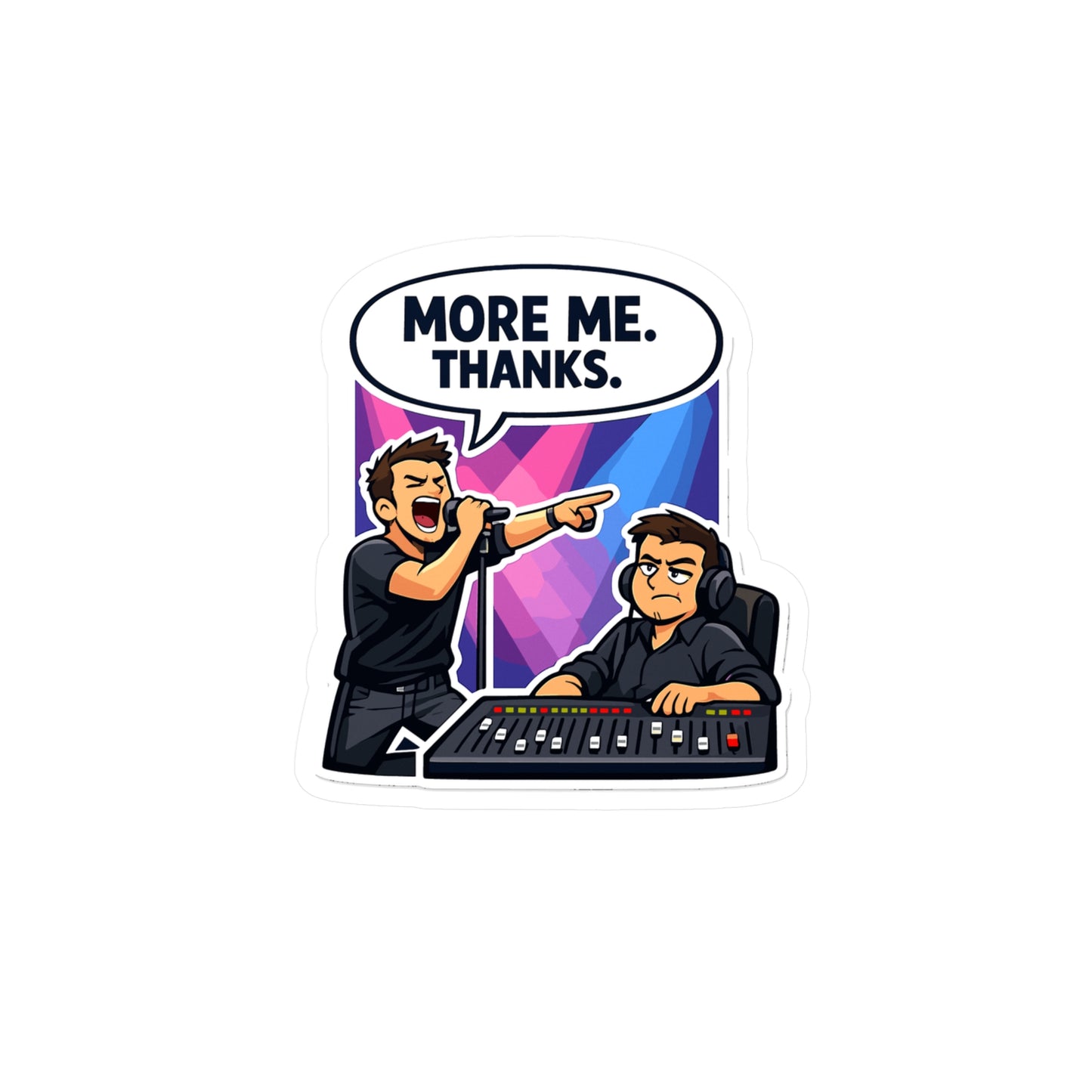 Audio Engineer Sticker More ME. Thanks. Funny Sound Engineer Vinyl Sticker Decals Waterproof for Laptop, Water Bottle Audio Technician Gift