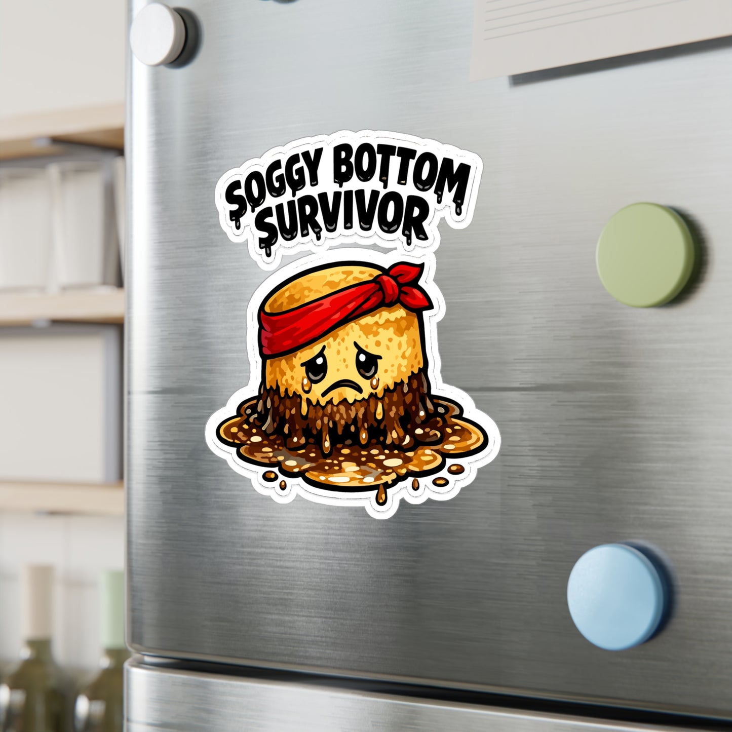 Baking Sticker Soggy Bottom Survivor Funny Sourdough Baker Decals Waterproof Vinyl for Laptop Water Bottle