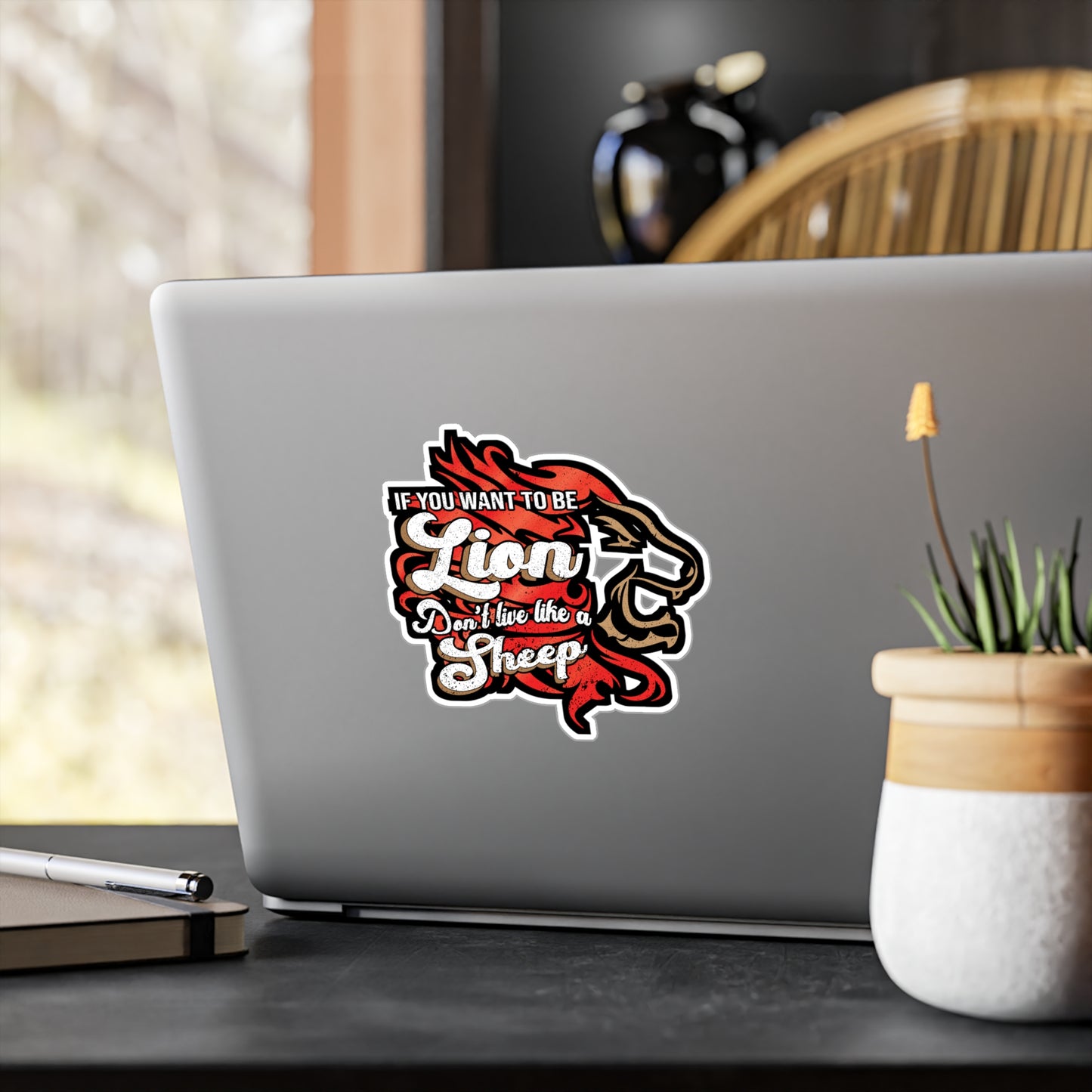 Be The Lion Not Sheep - Motivation Sticker for Laptop Sticker. Water Bottle Sticker, Vinyl Inspiration Decal - Motivation Gift