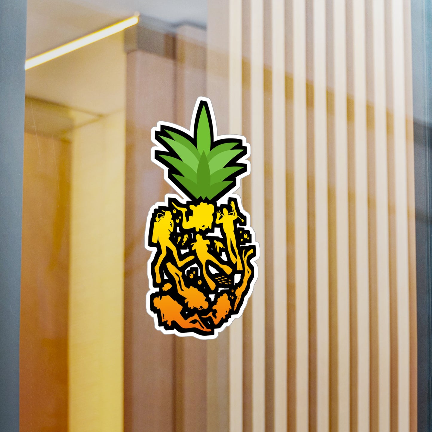 Pineapple Scuba Diver - Diver Sticker for Laptop Sticker. Water Bottle Sticker, Vinyl Scuba-diving Decal - Diver Gift
