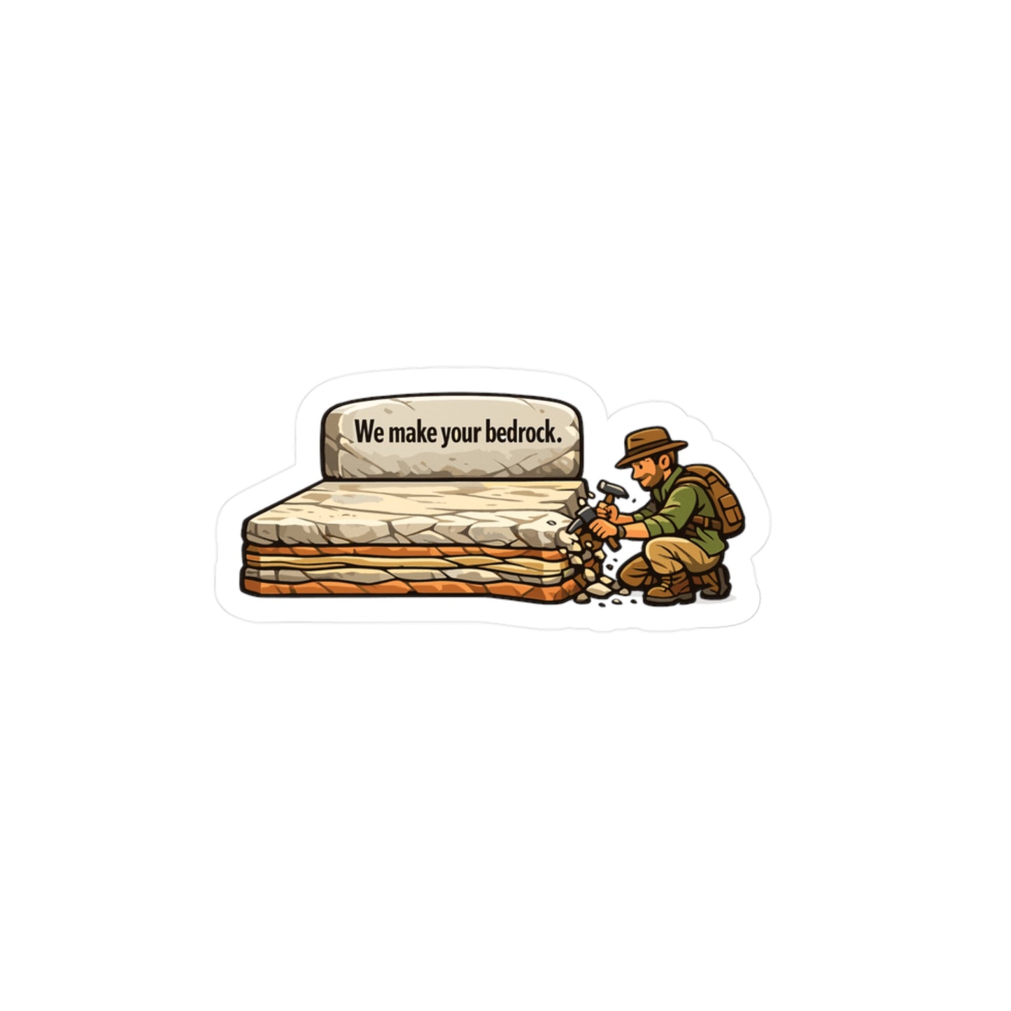Geologie Sticker We make your bedrock - Geology Rocks Minerals Tectonics Vinyl Waterproof sticker decals for Laptop Water Bottle