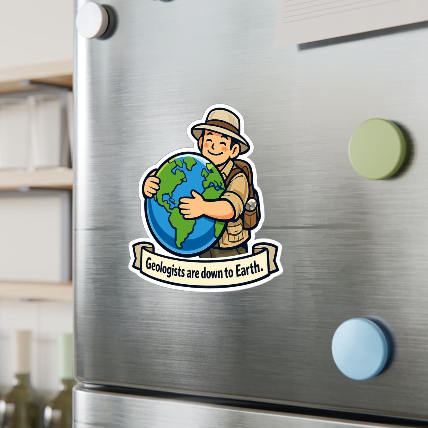 Geologie Sticker – Geologists are down to Earth Design, Geology Rocks Minerals Tectonics Vinyl sticker decals for Laptop, Water Bottle, Waterproof