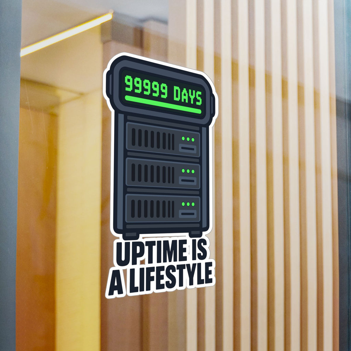 Server Sticker – Uptime Is A Lifestyle Design, Decals for Server Rack, Laptop or Fitness Tracker