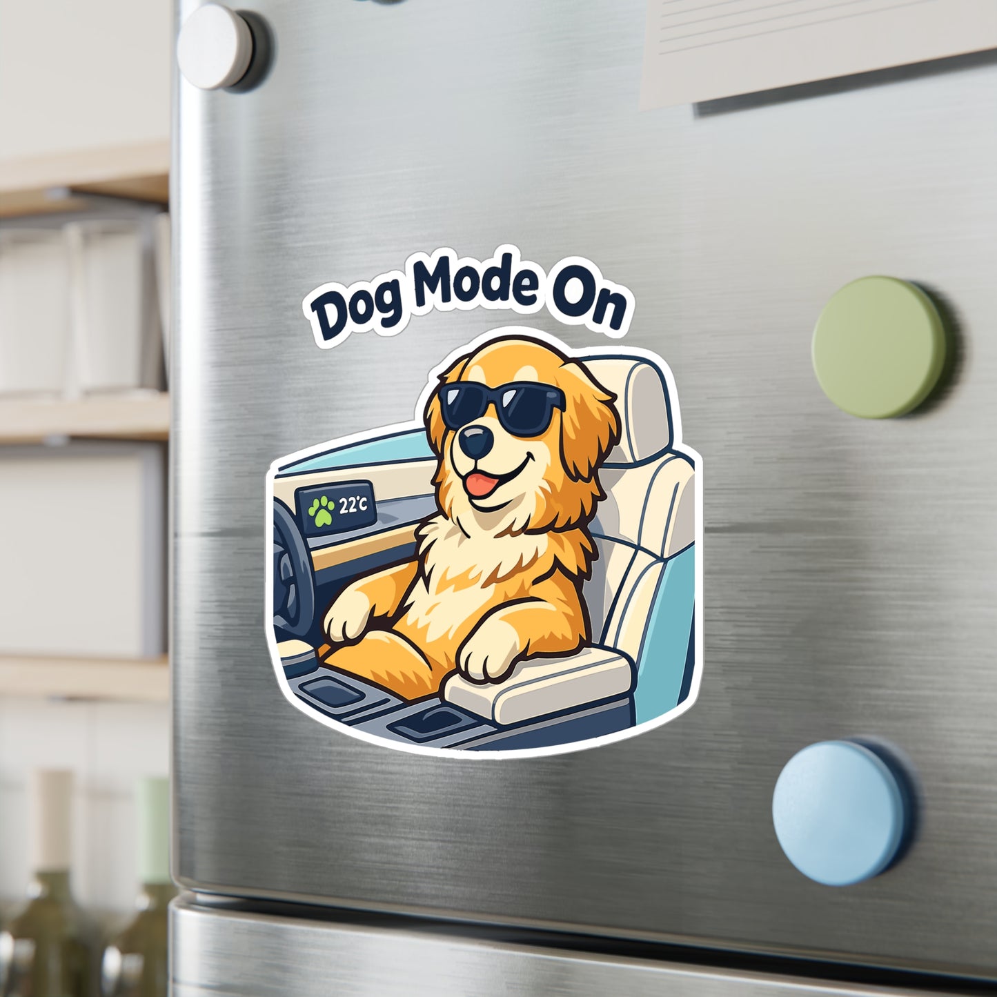 Electric Car Sticker Dog Mode On – Funny Waterproof Vinyl Decals for Electric Vehicle, Rechargeable Battery Laptop, Water Bottle