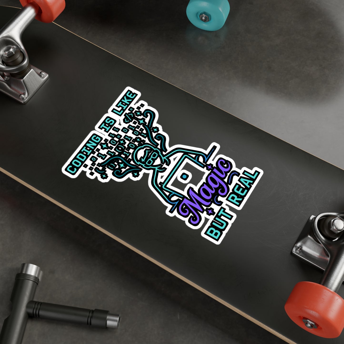 Coding Is Like Magic But Real - Programming Sticker for Laptops, Water Bottles - Great Gift for Developers, Coders