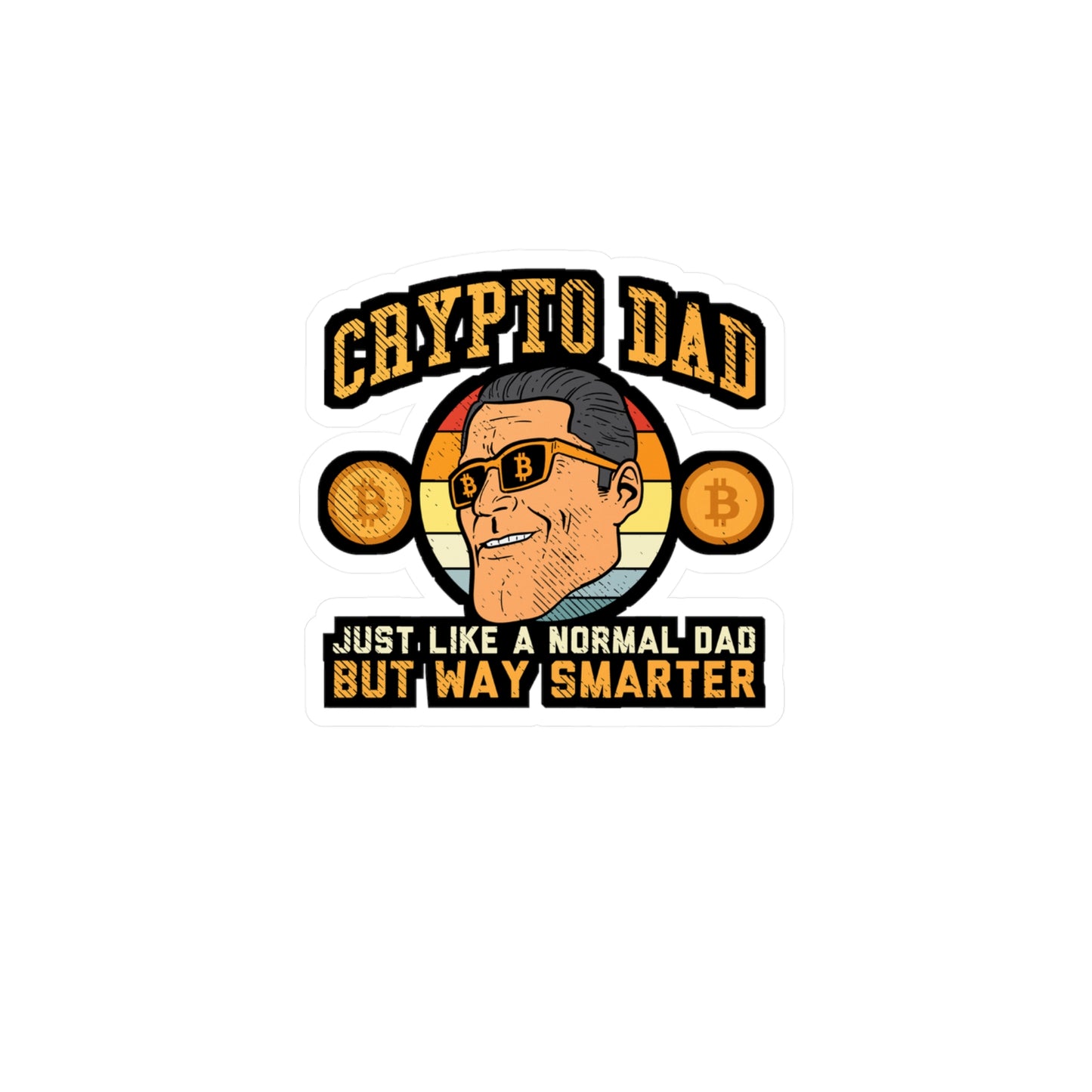 Cypto Dad - Cryptocurrency Sticker for Laptop Sticker. Water Bottle Sticker, Vinyl Dad Decal - Cryptocurrency Gift