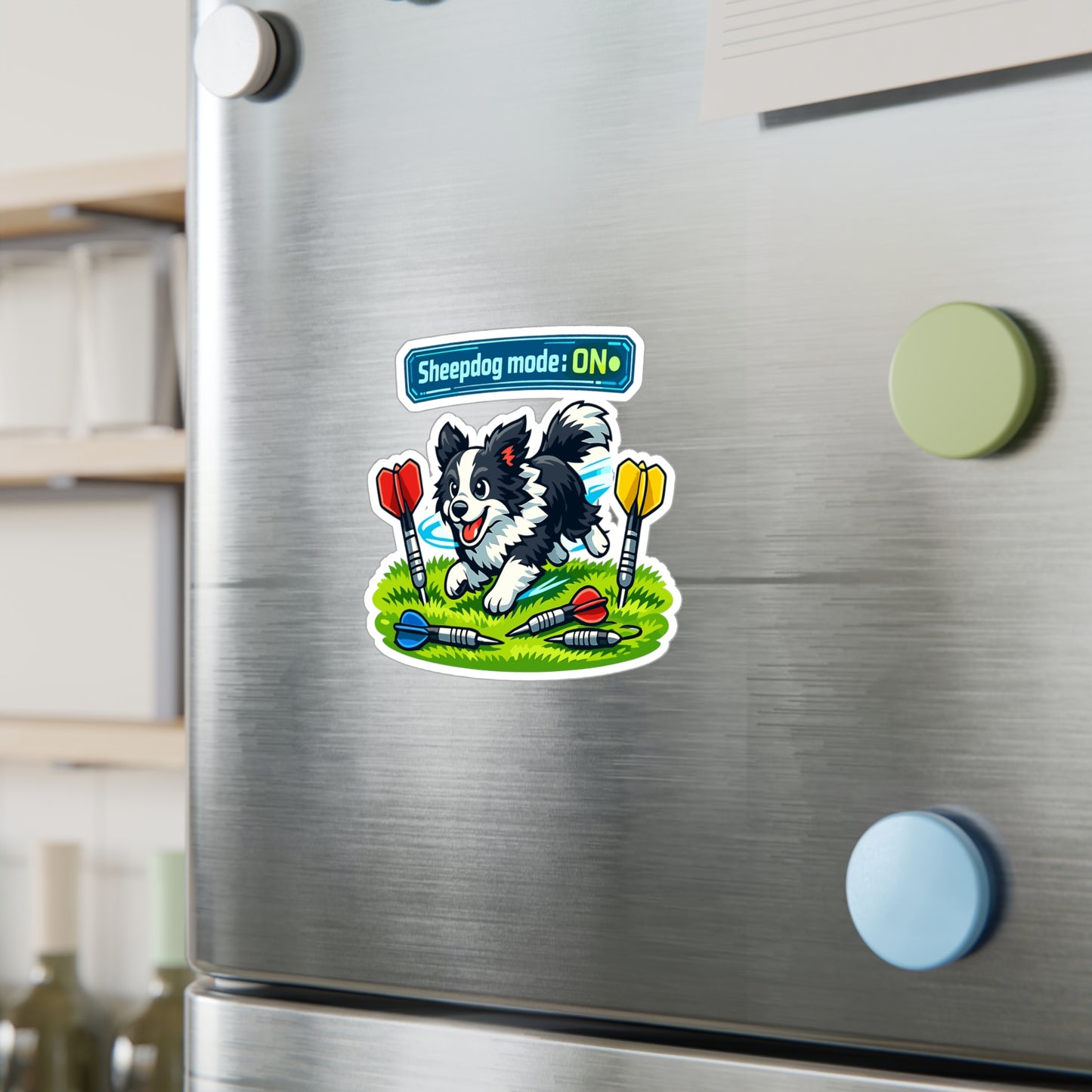 Dart Sticker Sheepdog mode: ON Funny Drinking Team Decals for Dartboard Fans Waterproof Vinyl for Laptop Water Bottle Arrow