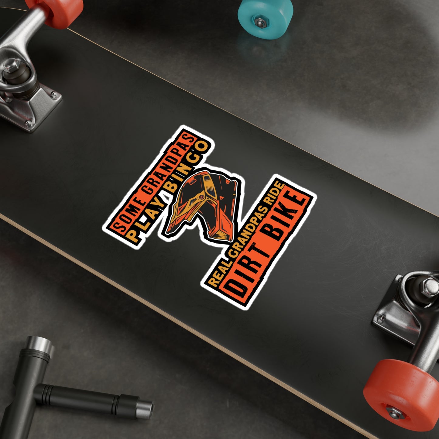 Some Grandpas Play Bingo - Dirt bike Sticker for Laptop Sticker. Water Bottle Sticker, Vinyl Dirt biker Decal - Dirt bike Gift