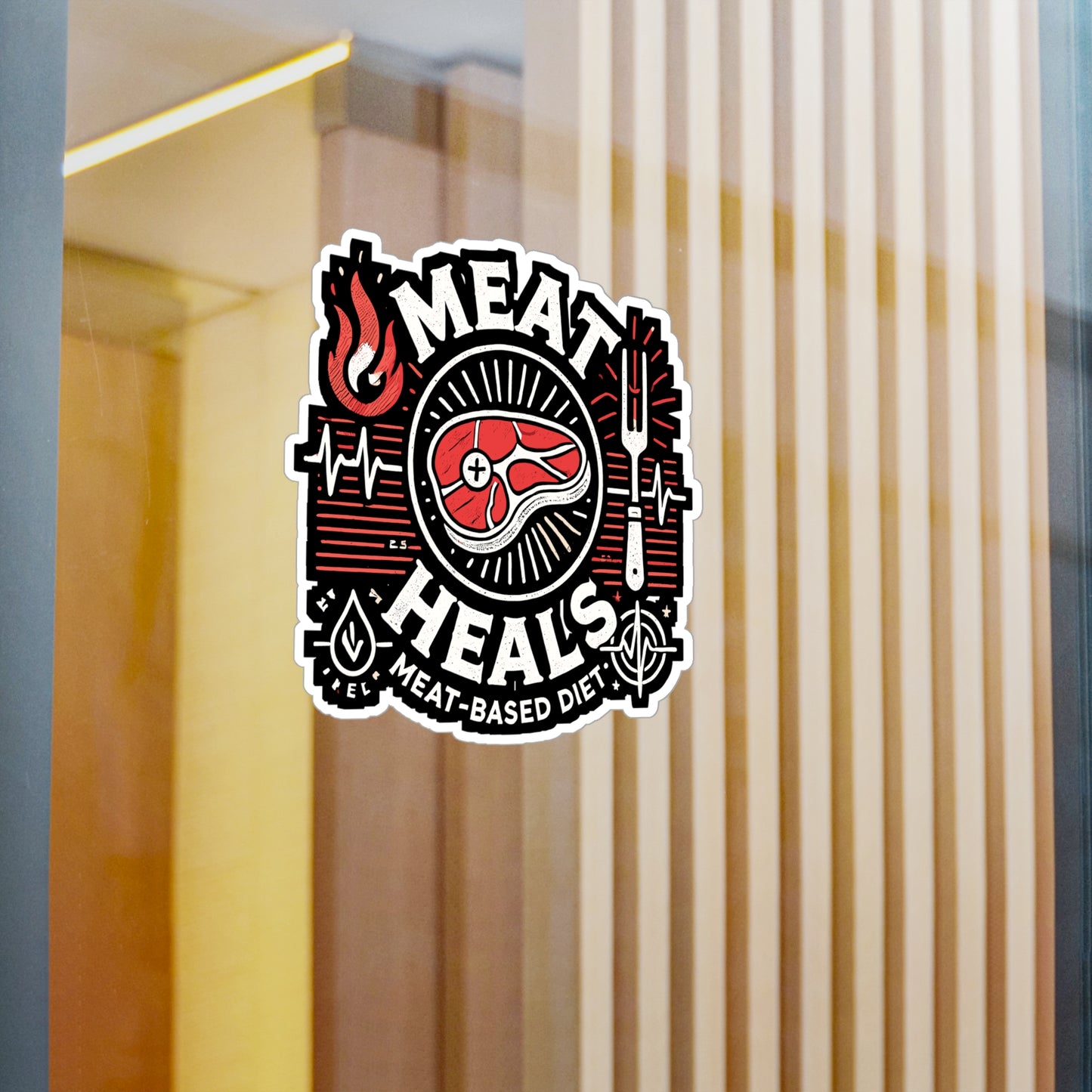 Meat Heals - Meat-based diet Sticker for Laptop Sticker. Water Bottle Sticker, Vinyl Meat-based diet Decal - Meat-based diet Gift