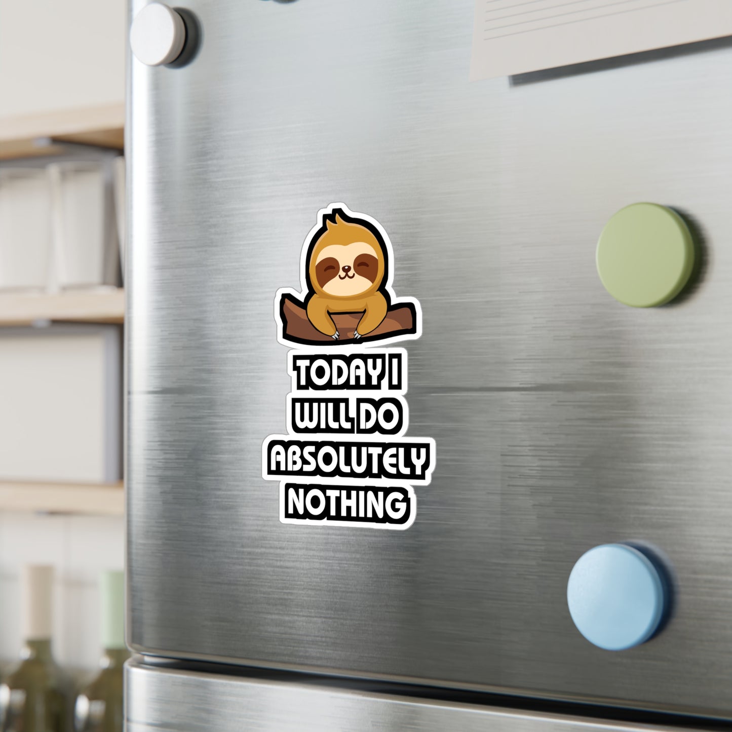 Today i will do absolutely nothing - Sloth Sticker for Laptop Sticker. Water Bottle Sticker, Vinyl Cute Decal - Sloth Gift