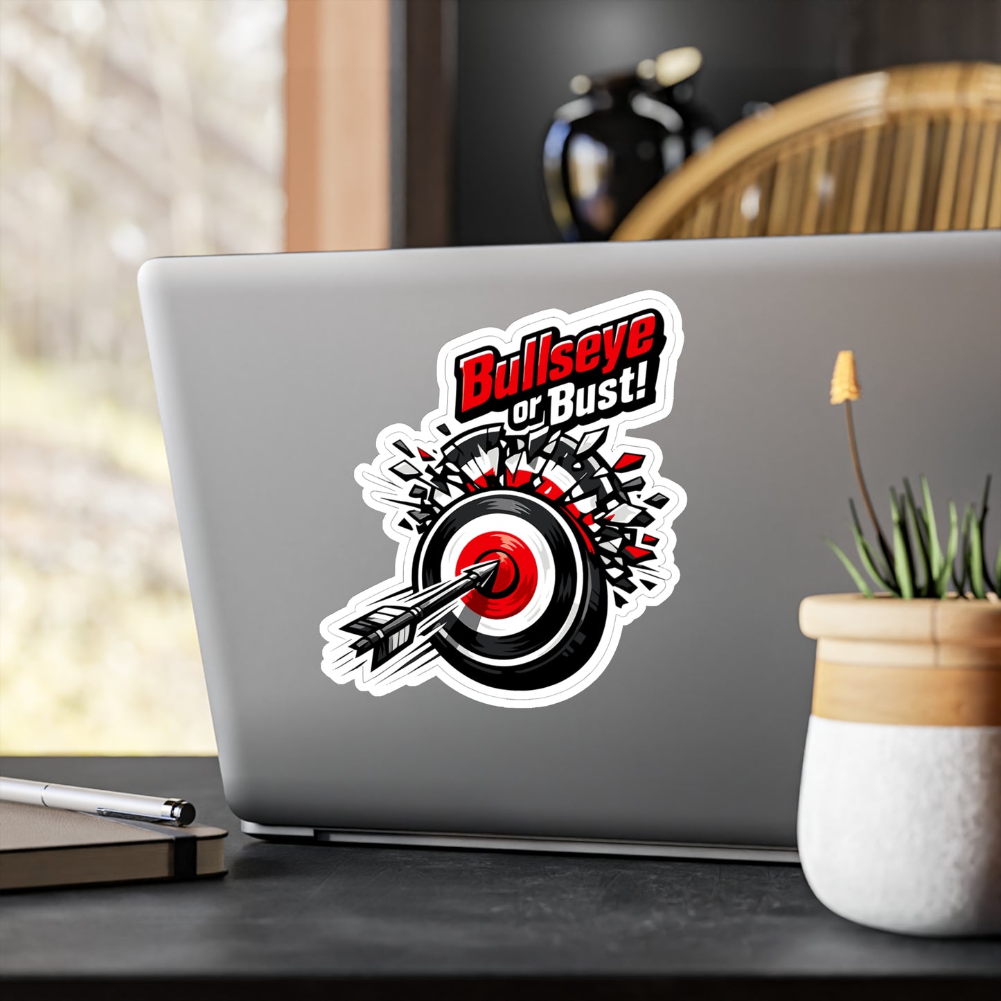 Archery Sticker Bullseye or Bust Archer Hunting Shoot Vinyl Waterproof decals for Laptop Water Bottle